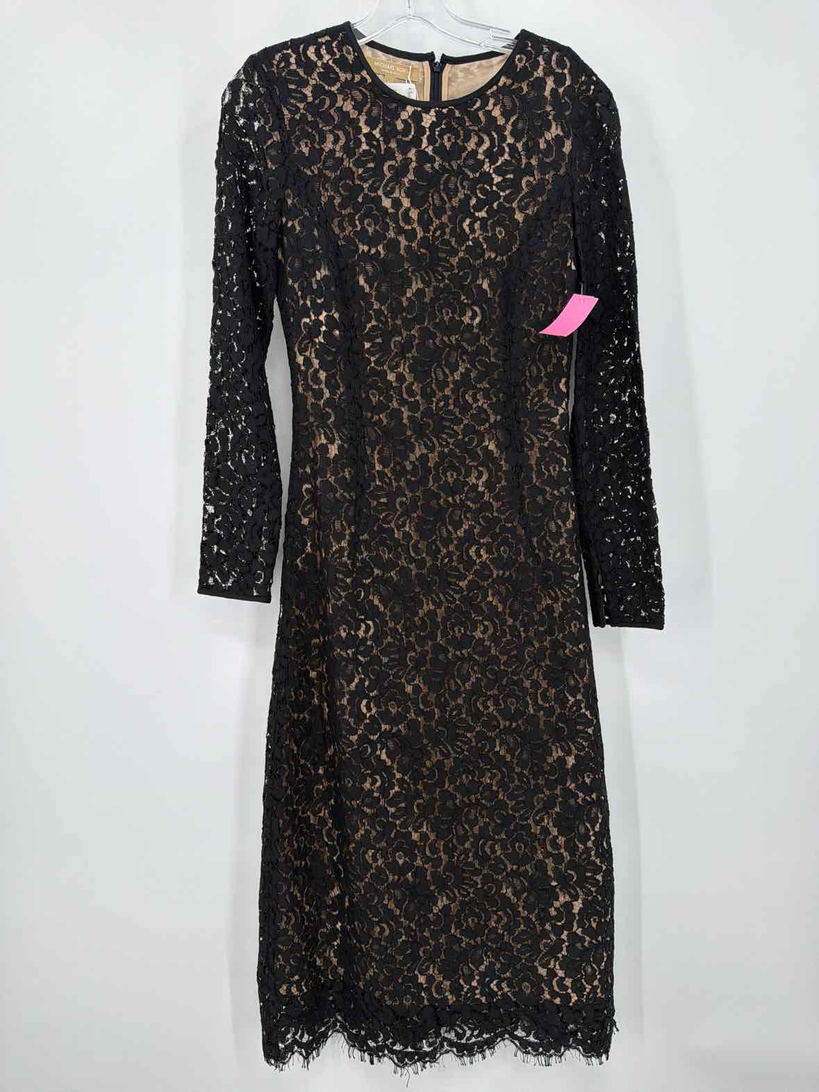 Pre-Owned Michael Kors Collection Black Size 4 Lace Midi Long Sleeve Dress | True Fashionistas.