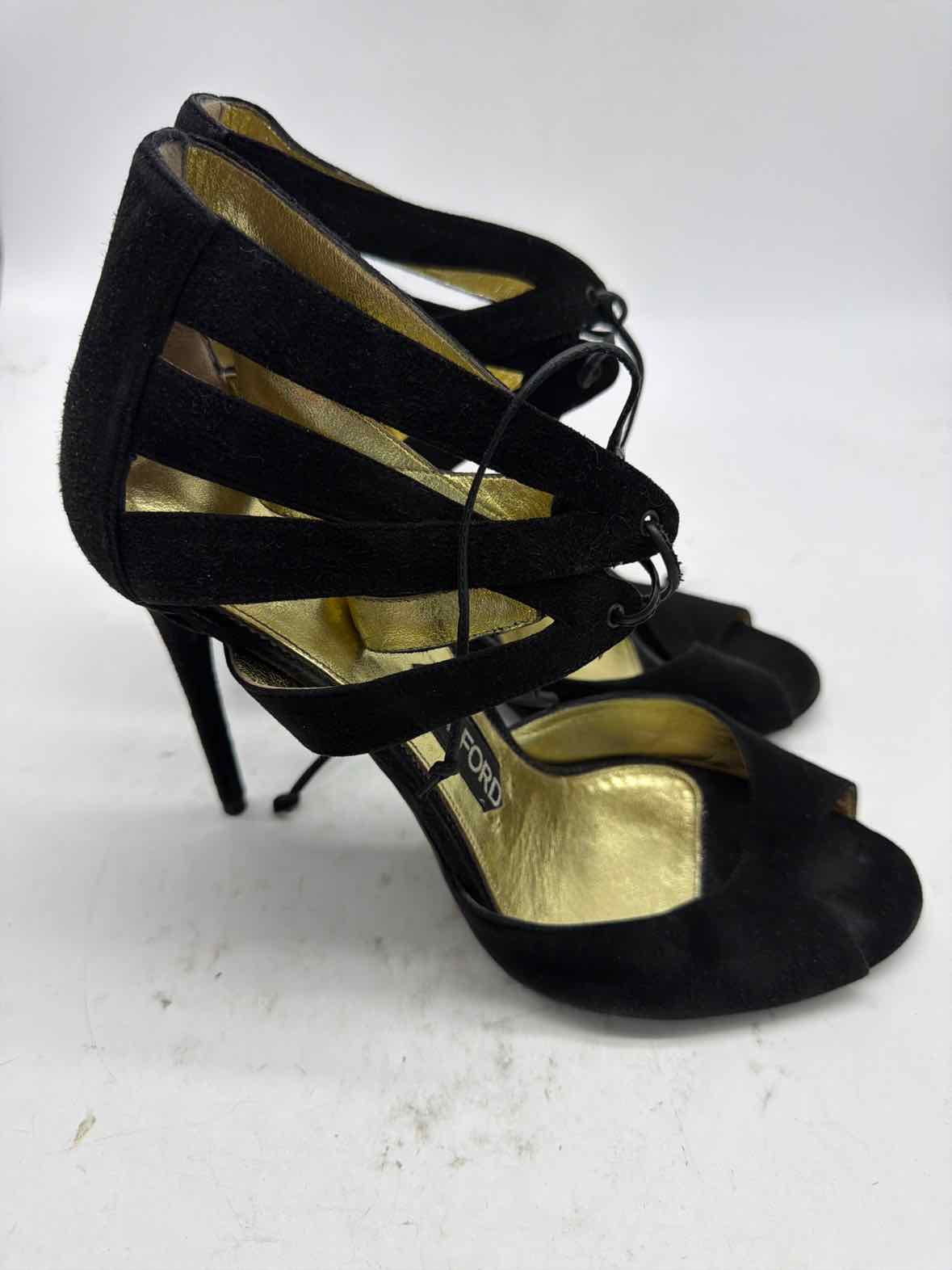 Pre-Owned Tom Ford Black Size 10.5 Strappy Heels | True Fashionistas.
