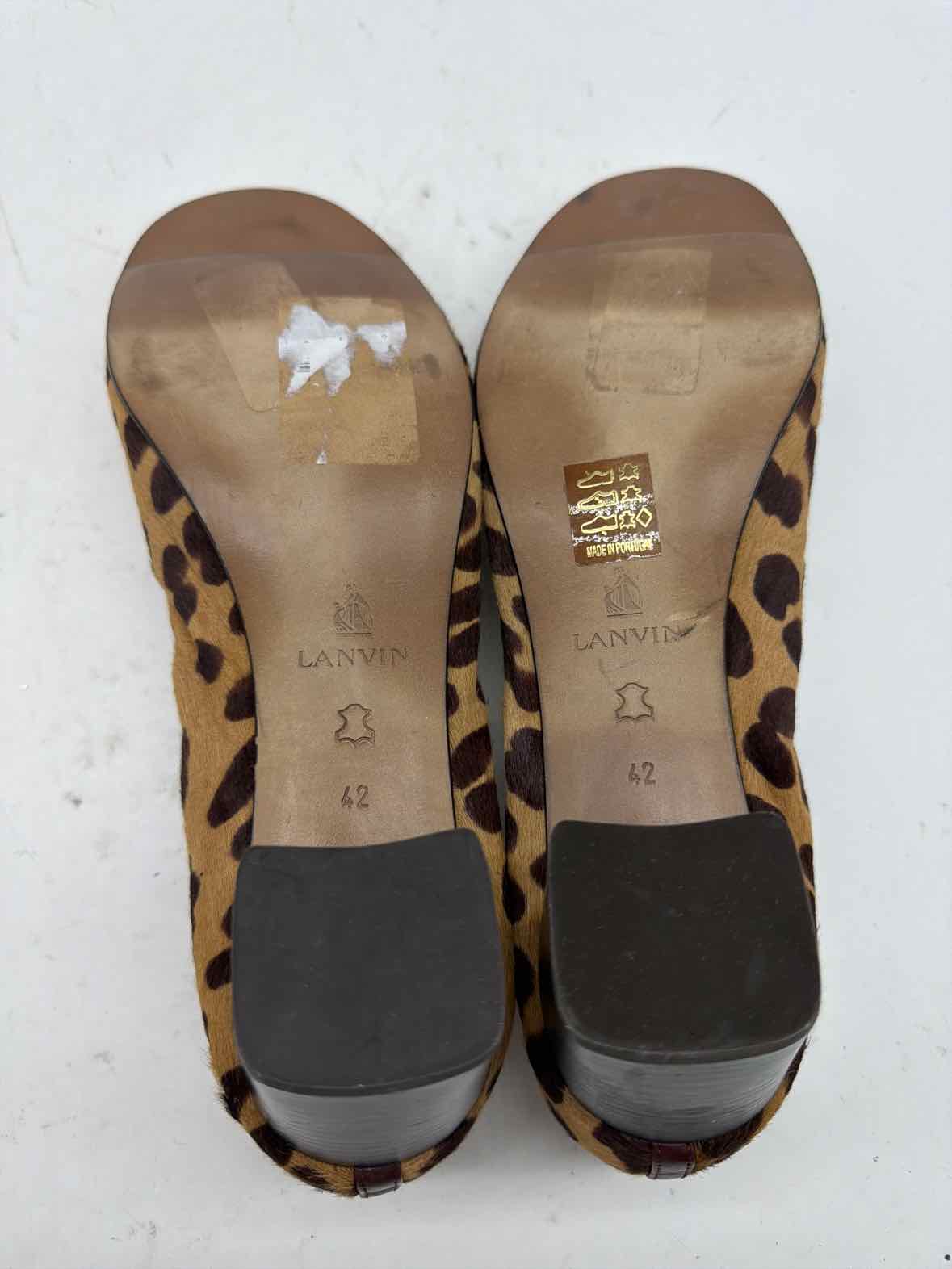 Pre-Owned Lanvin Brown Size 12 Leopard Block Heel Heels | True Fashionistas.