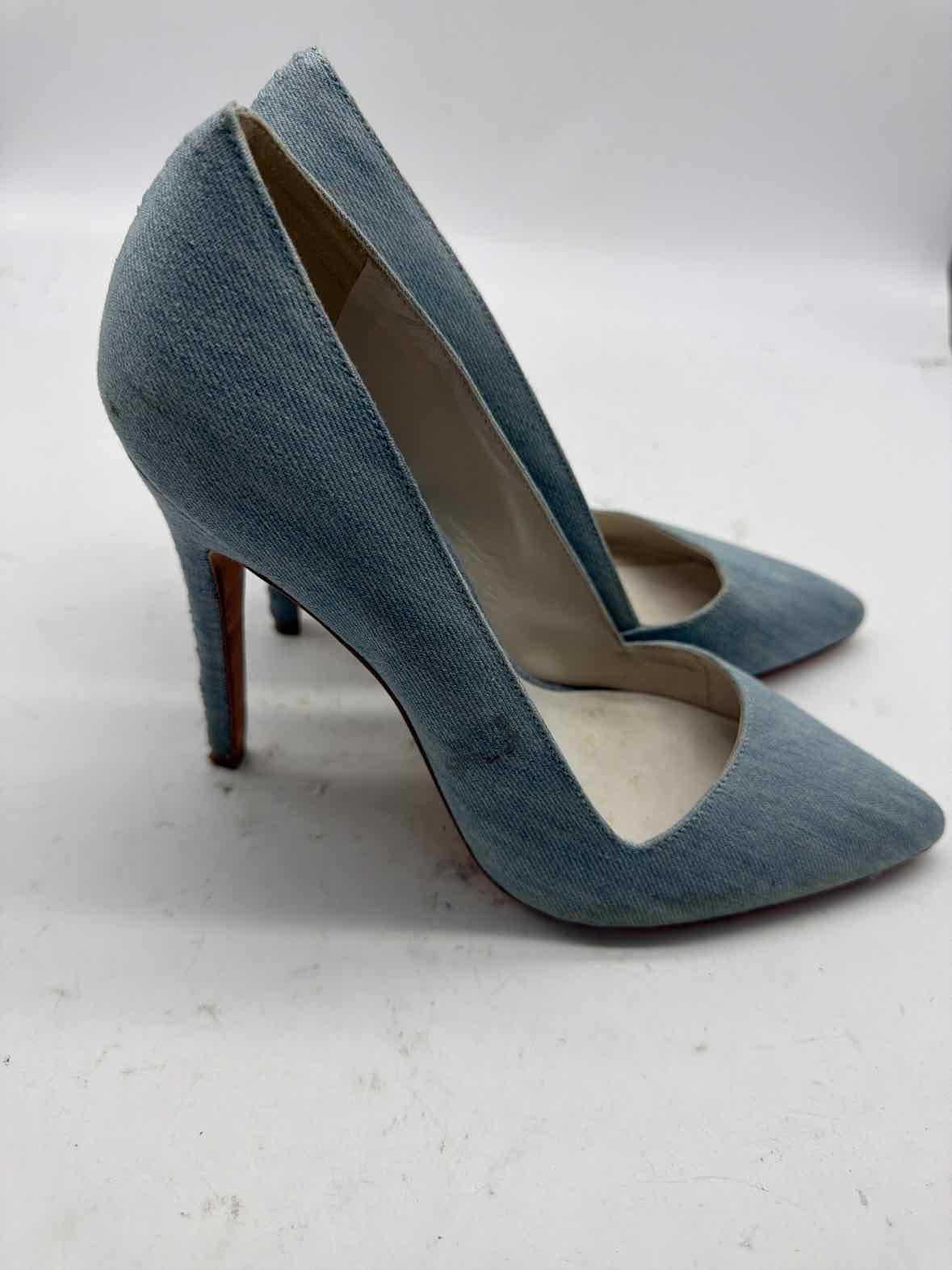 Pre-Owned Alice + Olivia Blue Size 8.5 Denim Pump Heels | True Fashionistas.