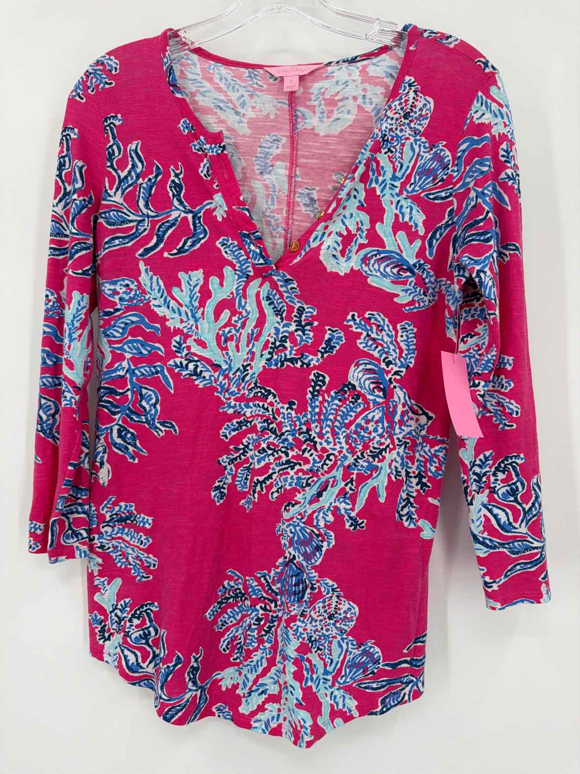 Pre-Owned Lilly Pulitzer Pink Size Small Tunic Blouse | True Fashionistas.