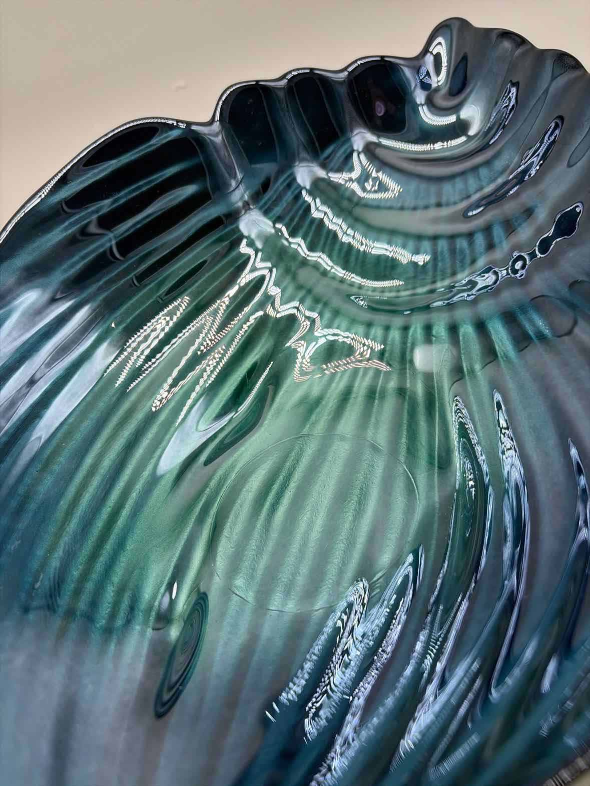 Irridescent Turquoise Shell Glass Bowl | True Fashionistas.