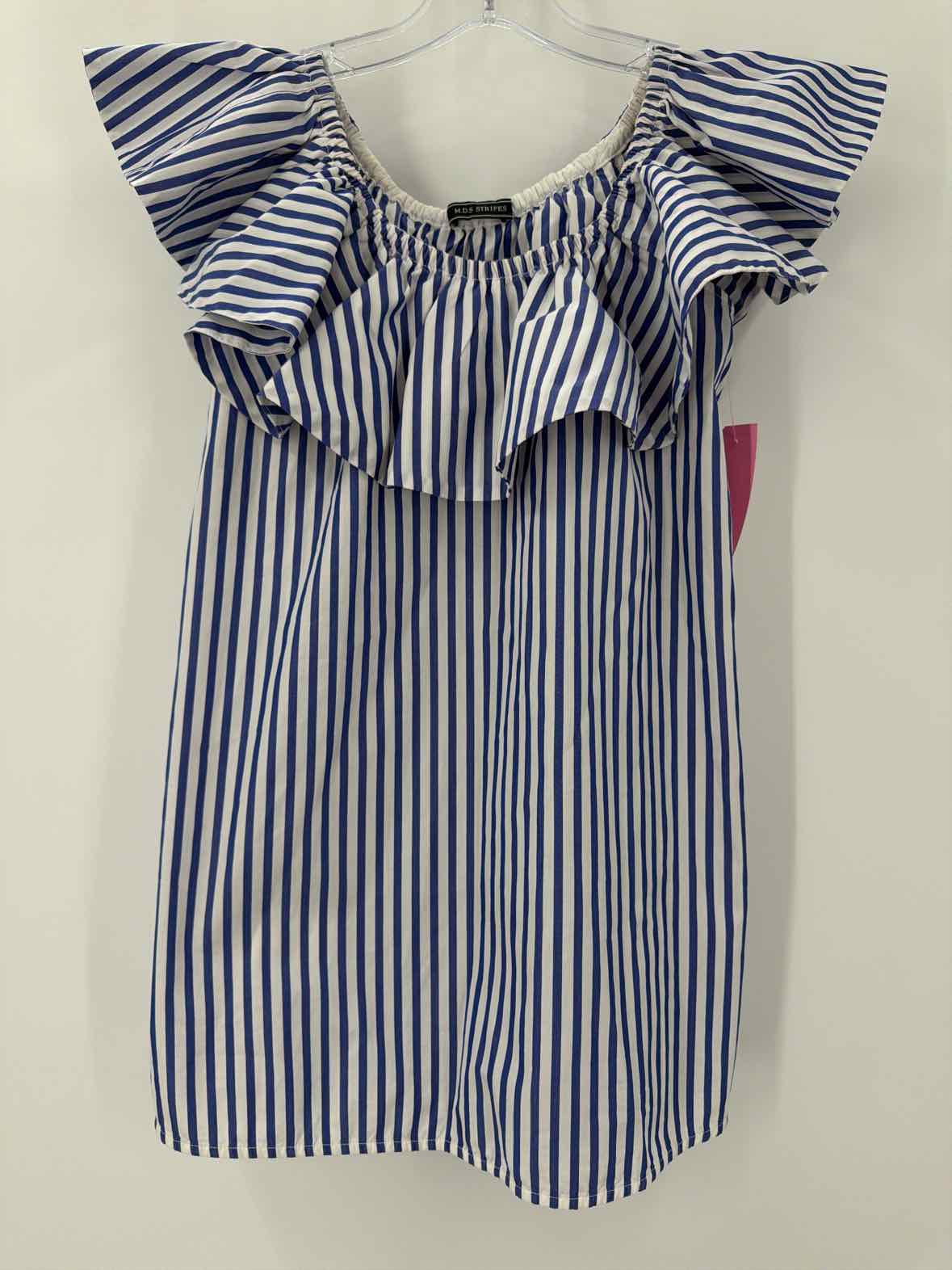 Pre-Owned MDS Stripes Blue Size 4 Stripe Blouse | True Fashionistas.