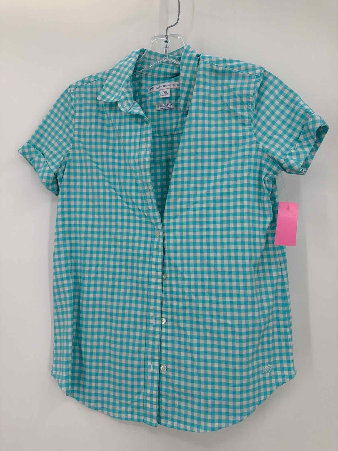 Pre-Owned Southern Tide Blue Size XS Check Print Button Down | True Fashionistas.
