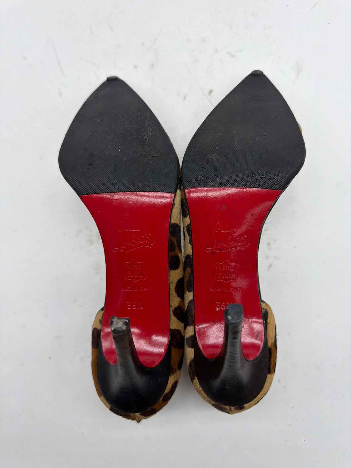 Pre-Owned Christian Louboutin Brown Size 6.5 Leopard D'orsay Heels | True Fashionistas.