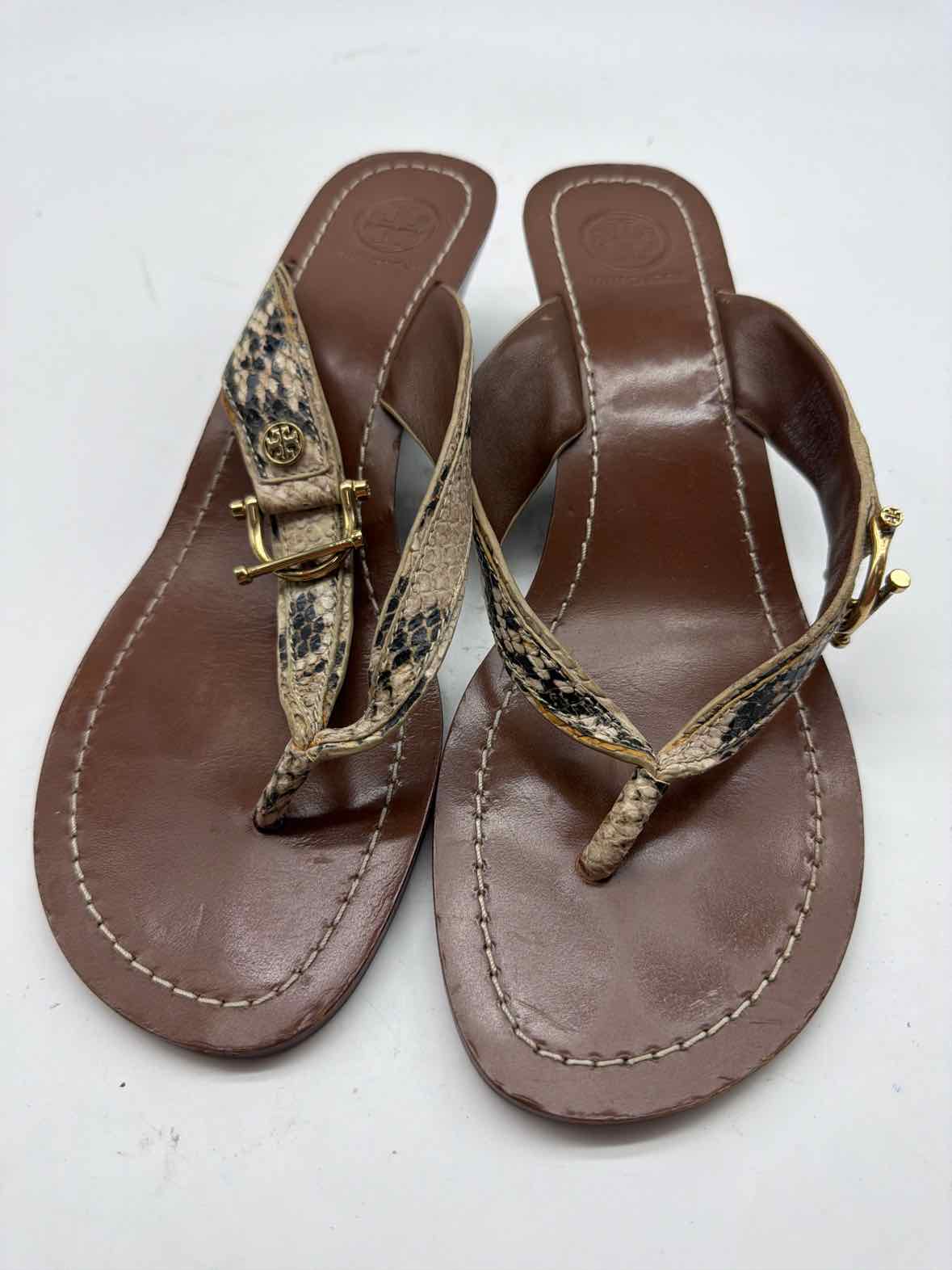 Pre-Owned Tory Burch Tan Size 8.5 Wedge Heels | True Fashionistas.