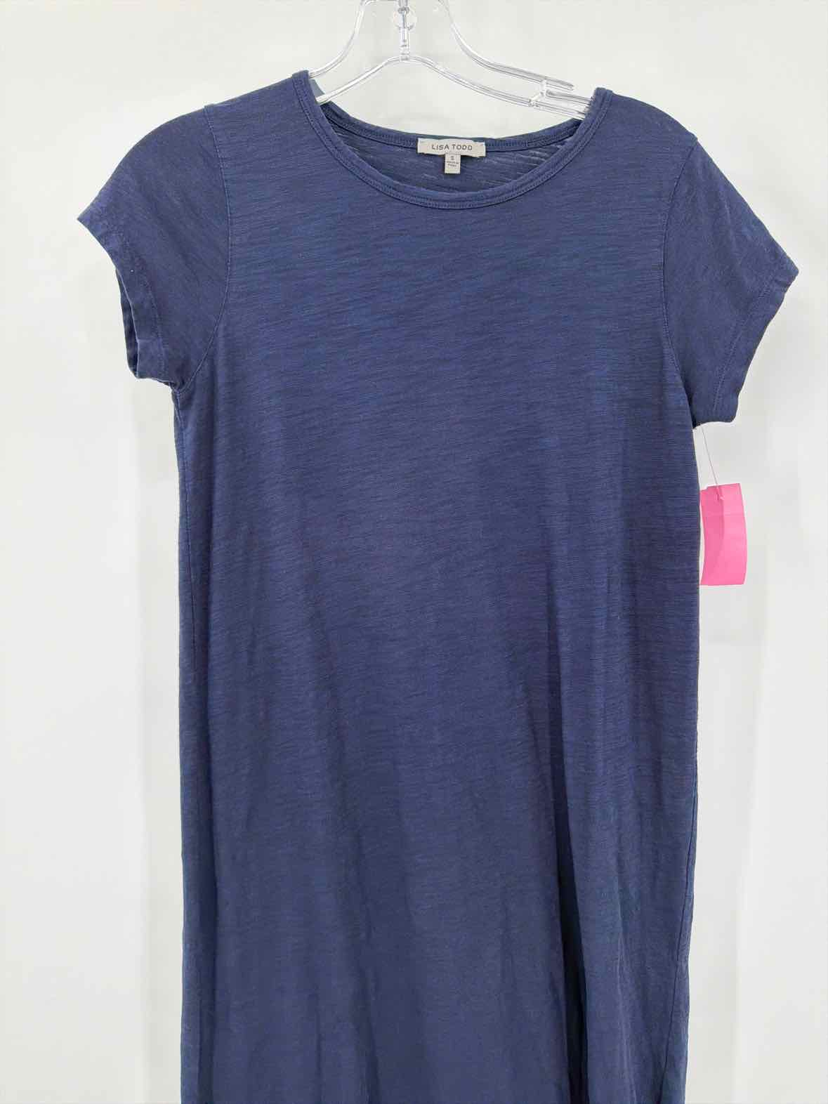 Pre-Owned Lisa Todd Navy Size Small Long Short Sleeve Dress | True Fashionistas.