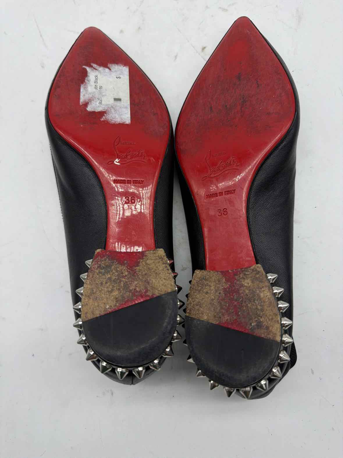 Pre-Owned Christian Louboutin Black Size 36 Slip On Flats | True Fashionistas.