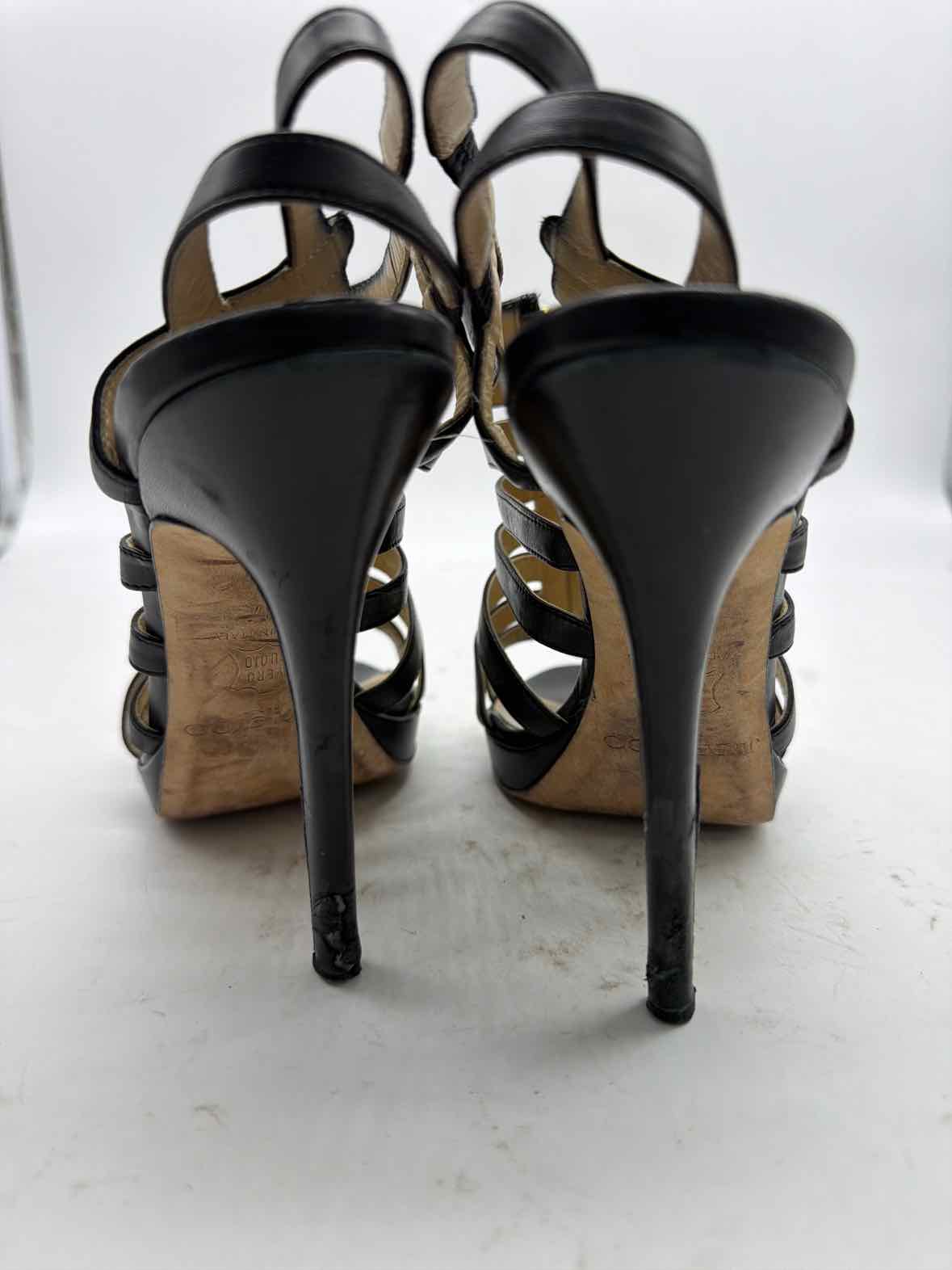 Pre-Owned Jimmy Choo Black Size 37 Caged Heels | True Fashionistas.