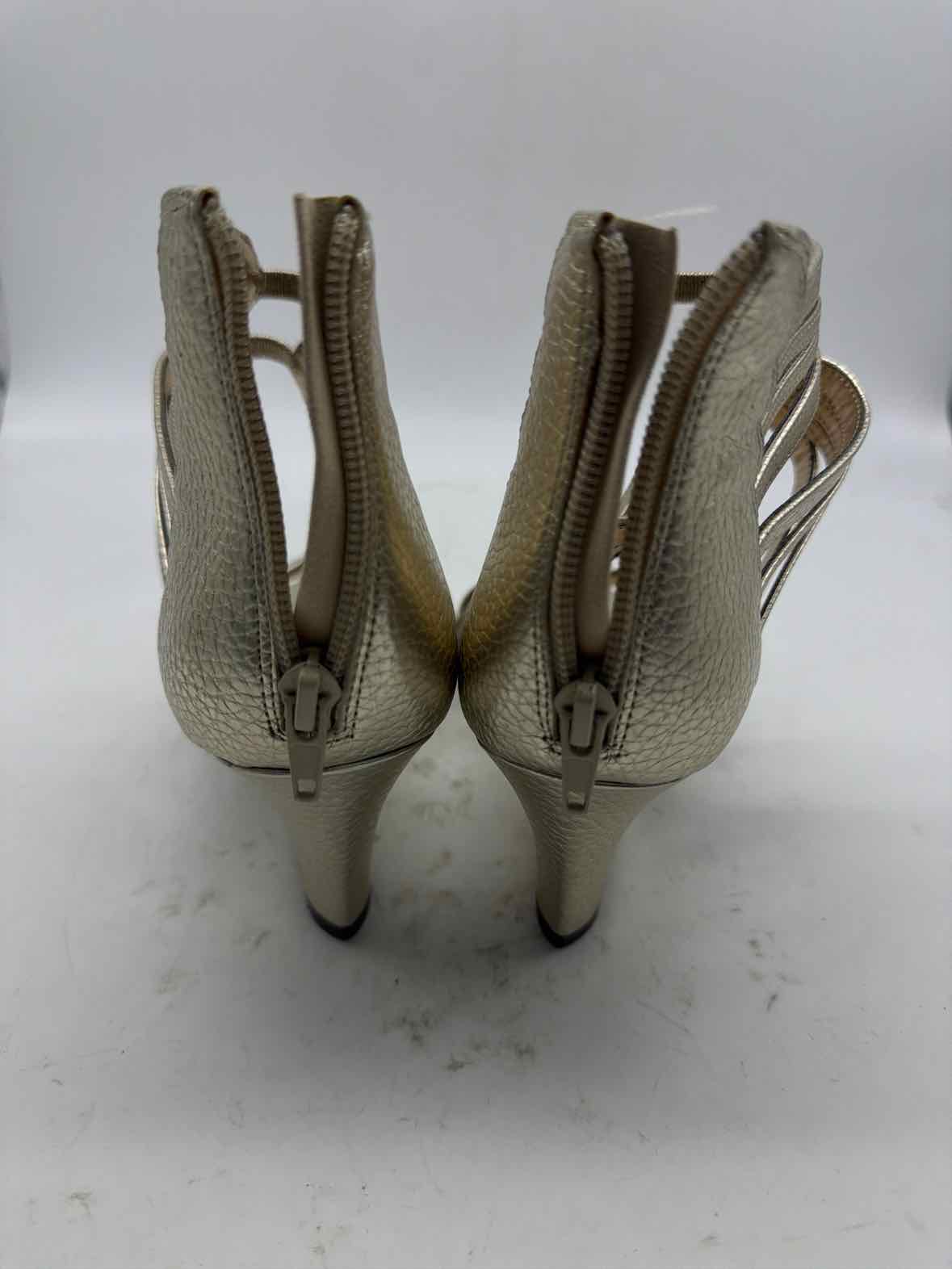 Pre-Owned Nine West Gold Size 9 Caged Heels | True Fashionistas.