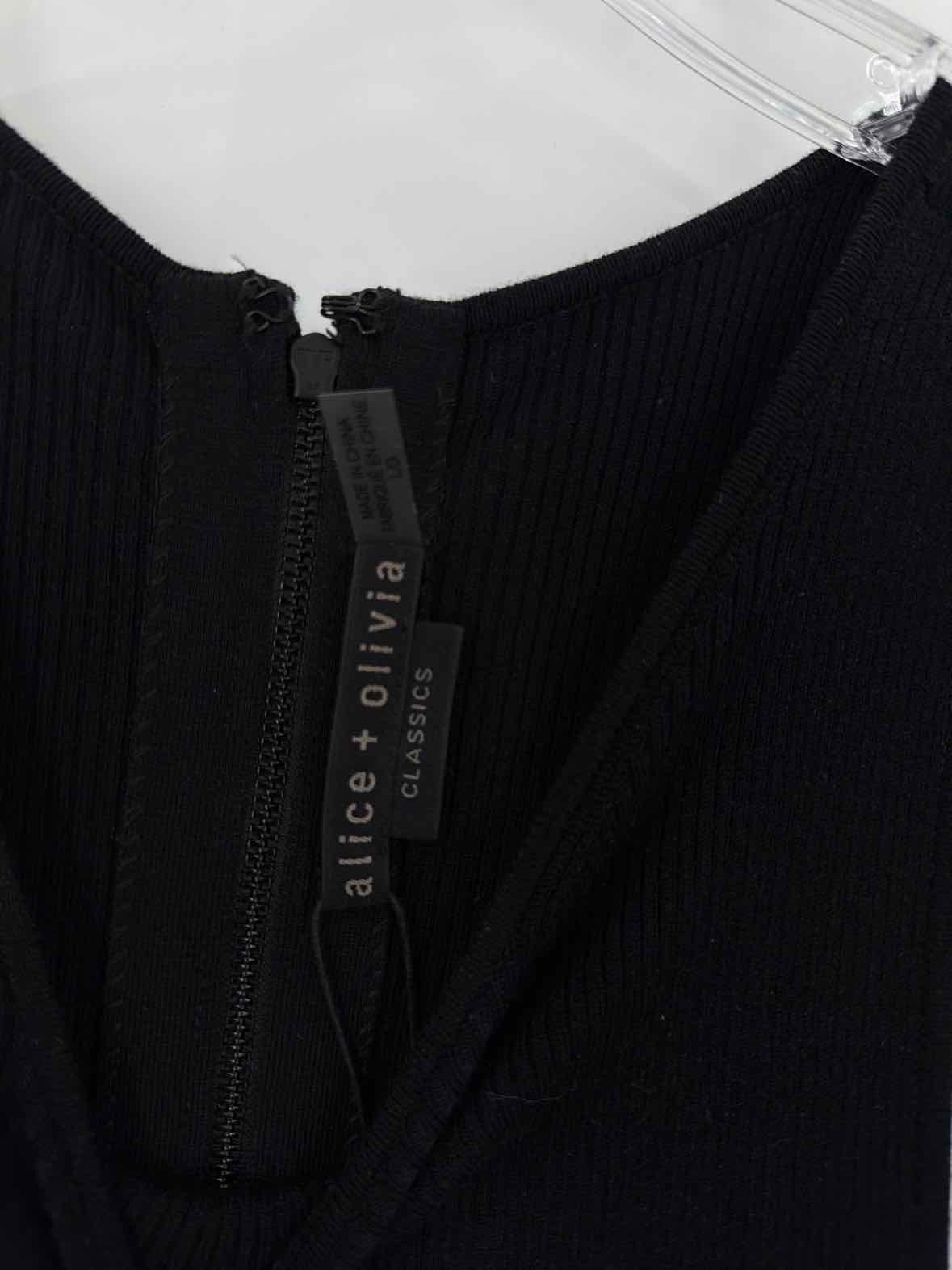 Pre-Owned Alice + Olivia Black Size Large Knit Long Sleeveless Dress | True Fashionistas.