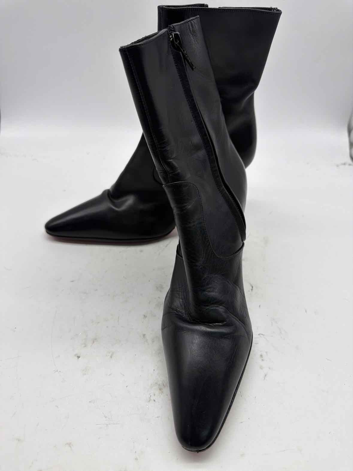 Pre-Owned Christian Louboutin Black Size 6.5 Leather Ankle Boot Boots | True Fashionistas.