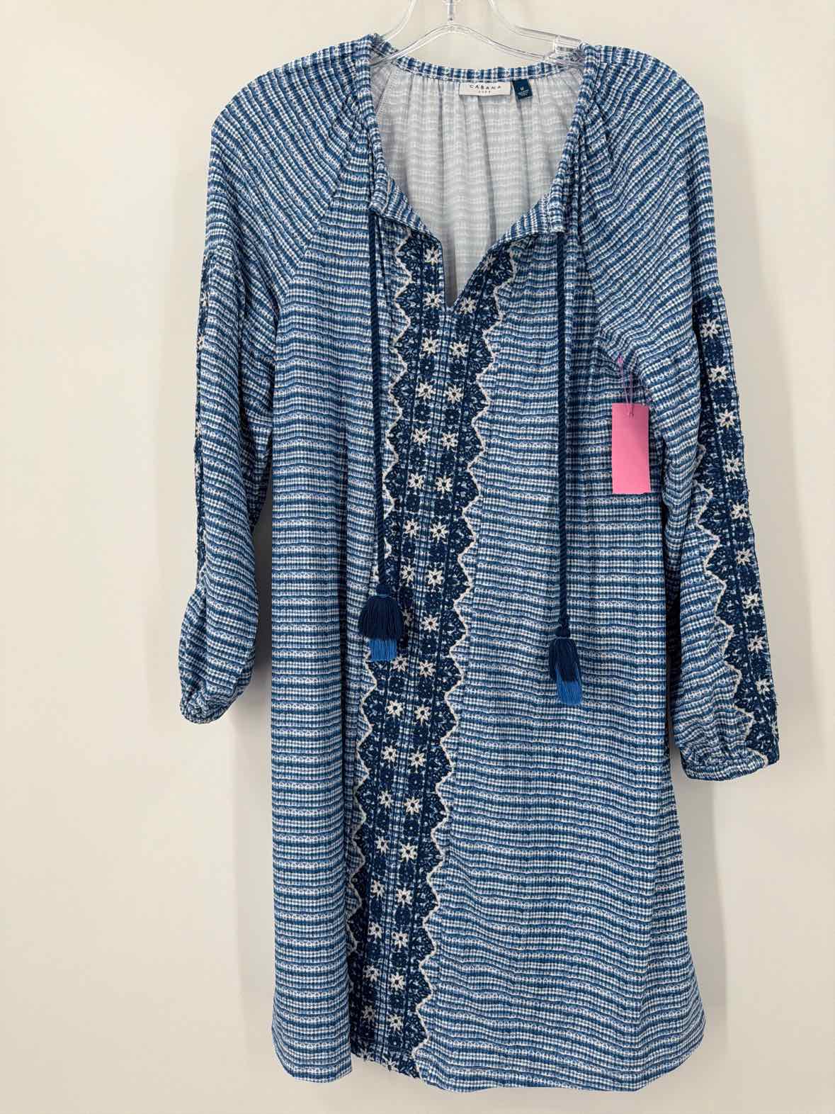 Pre-Owned Cabana Life Blue Size Medium Short Long Sleeve Dress | True Fashionistas.