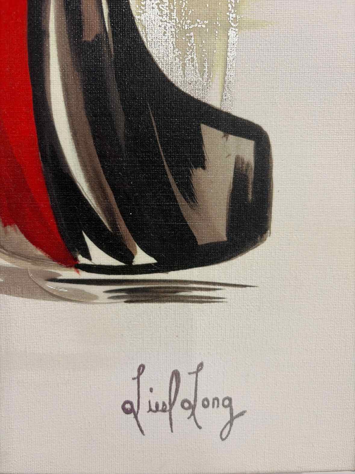 Liesl Long Black Red Canvas Shoe Art Work | True Fashionistas.
