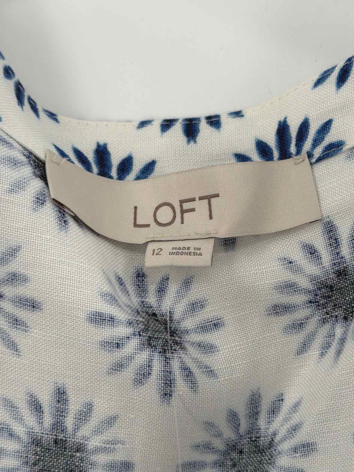 Pre-Owned Loft White Size 12 Short Sleeveless Dress | True Fashionistas.