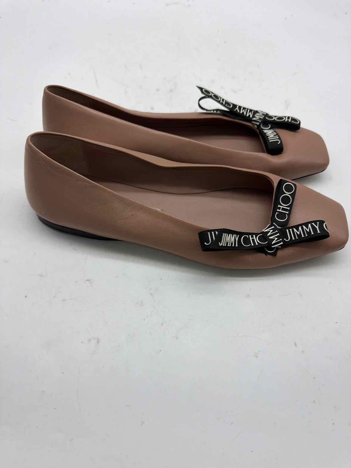 Pre-Owned Jimmy Choo Tan Size 36 Bow Slip On Flats | True Fashionistas.