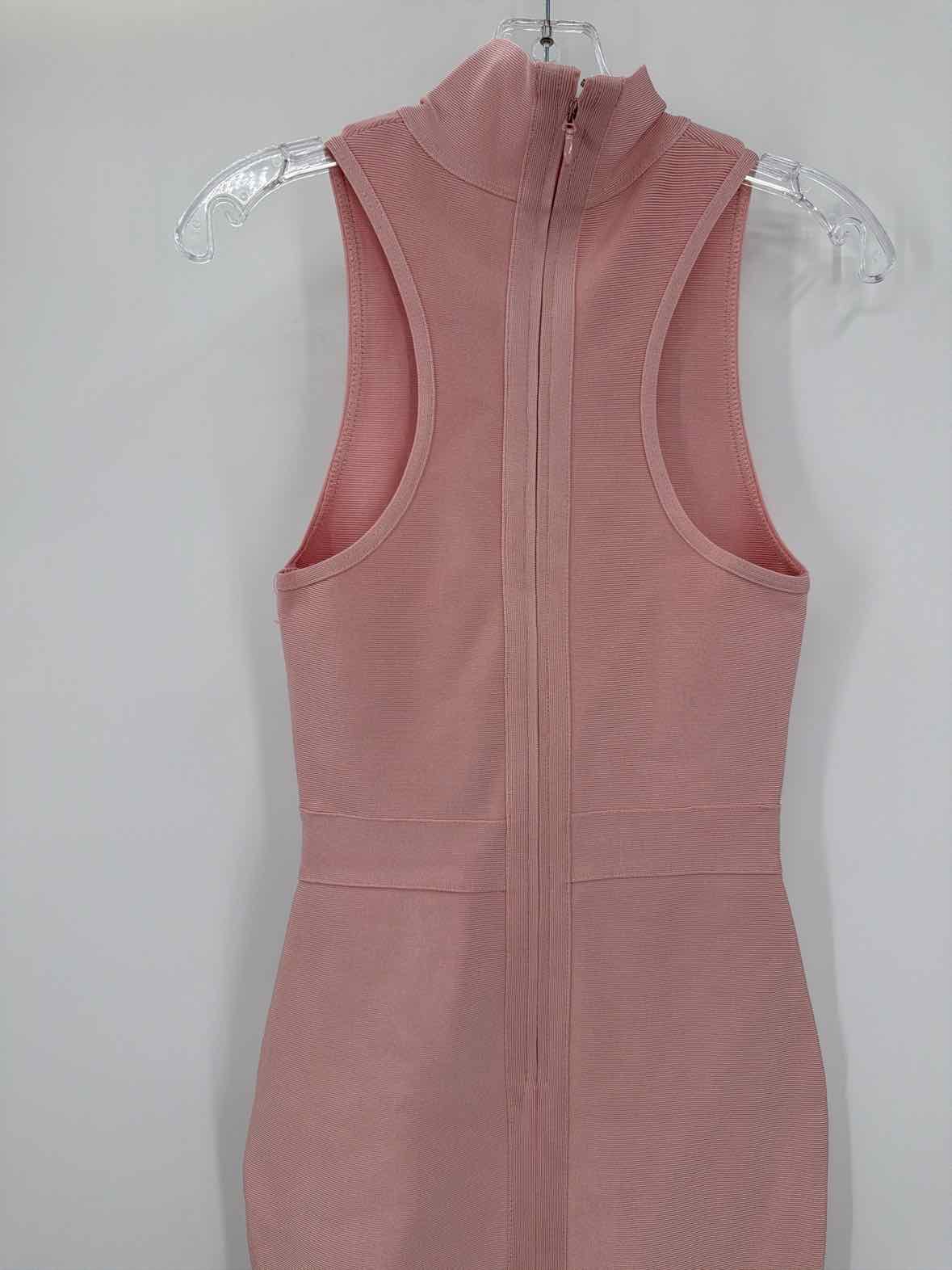 Pre-Owned House of London Pink Size Medium Knit Bodycon Midi Sleeveless Dress | True Fashionistas.