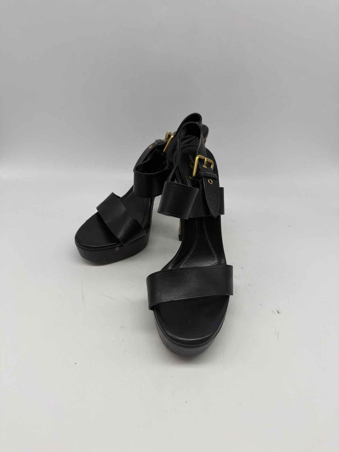 Pre-Owned Yves Saint Laurent Black Size 37.5 Strappy Heels | True Fashionistas.