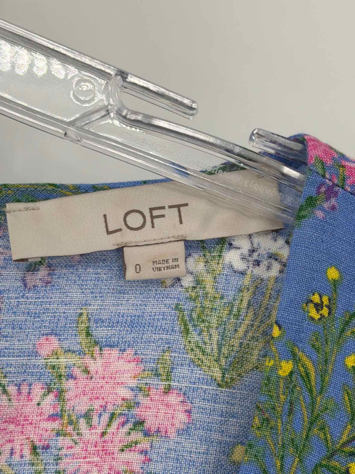 Pre-Owned Loft Blue Size 0 Short Short Sleeve Dress | True Fashionistas.