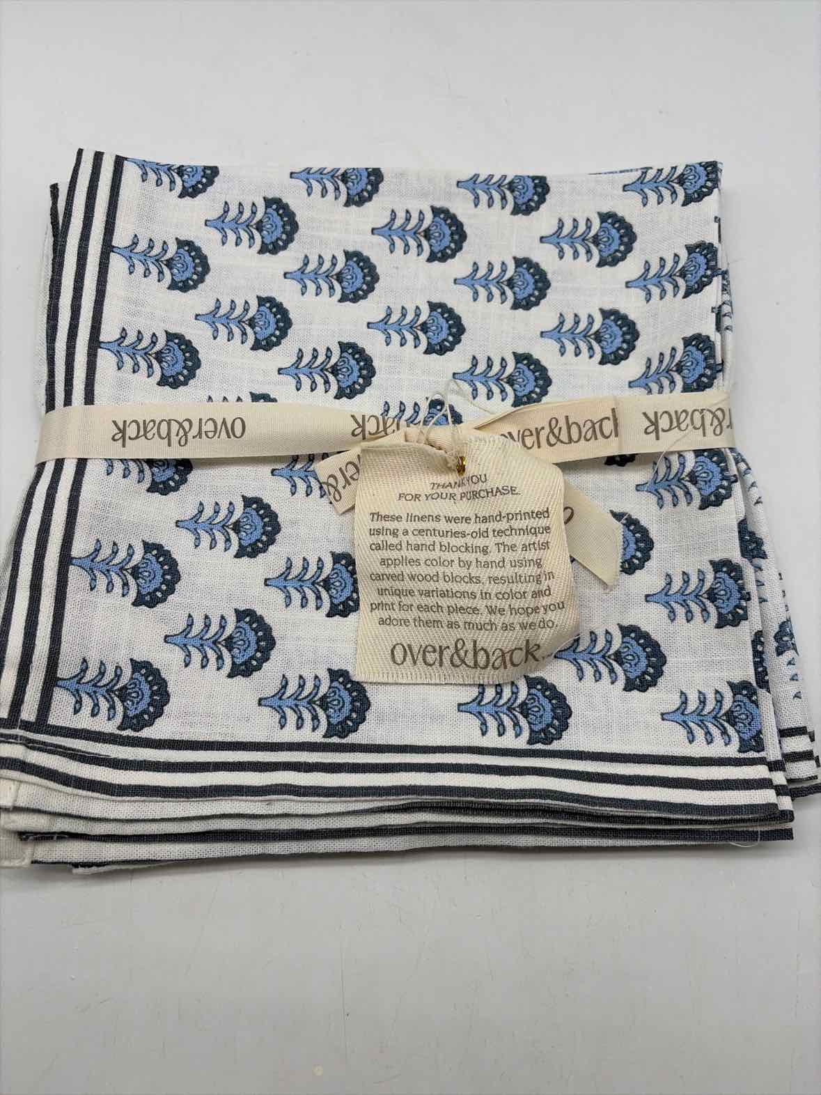 Set Of 4 Over And Back Blue Napkins | True Fashionistas.
