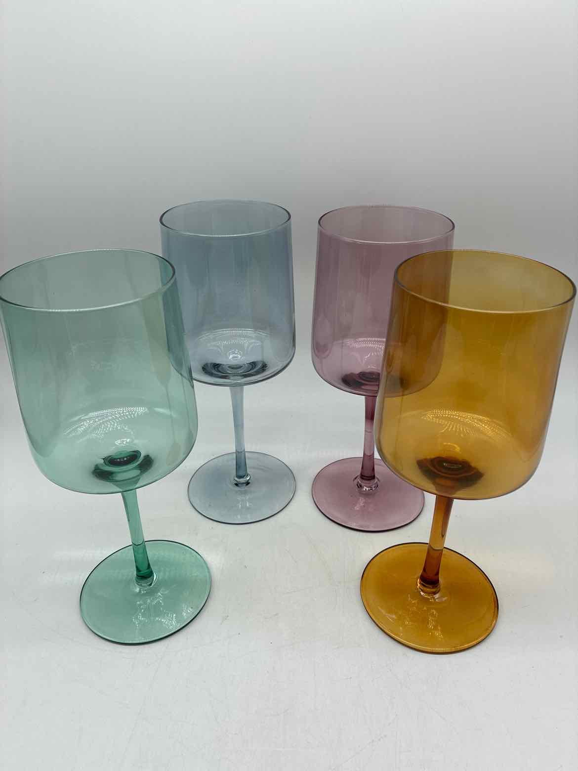 Set Of 4 Multi Color Wine Glasses | True Fashionistas.