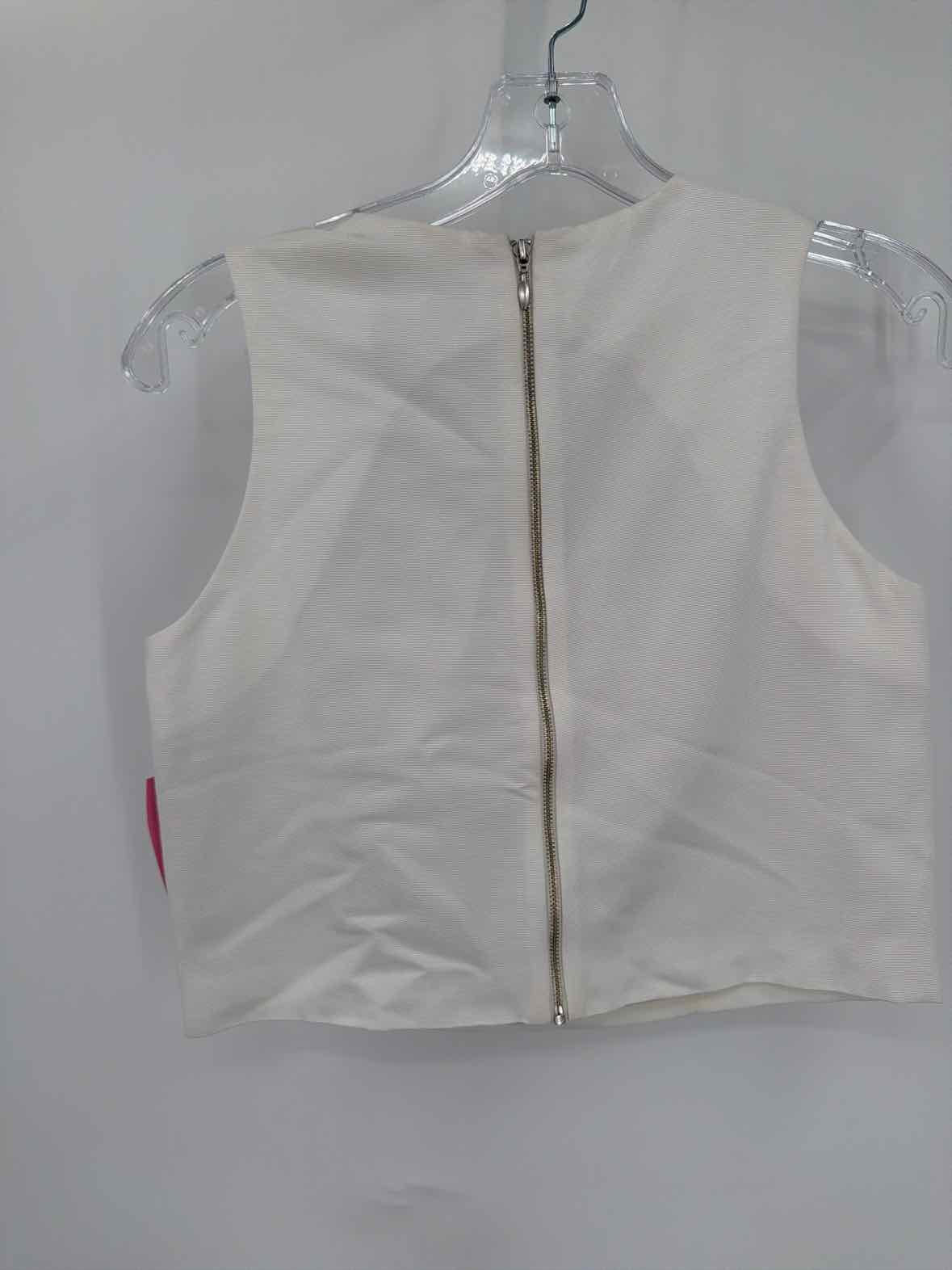 Pre-Owned Marchesa Notte White Size 6 Cropped Tank Top | True Fashionistas.