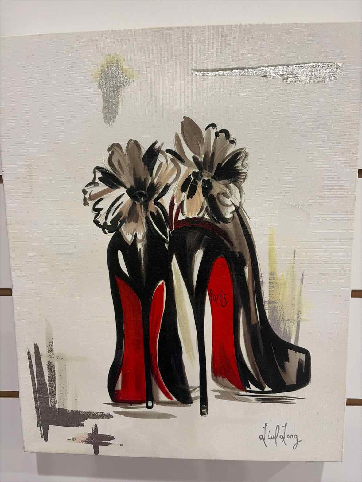 Liesl Long Black Red Canvas Shoe Art Work | True Fashionistas.