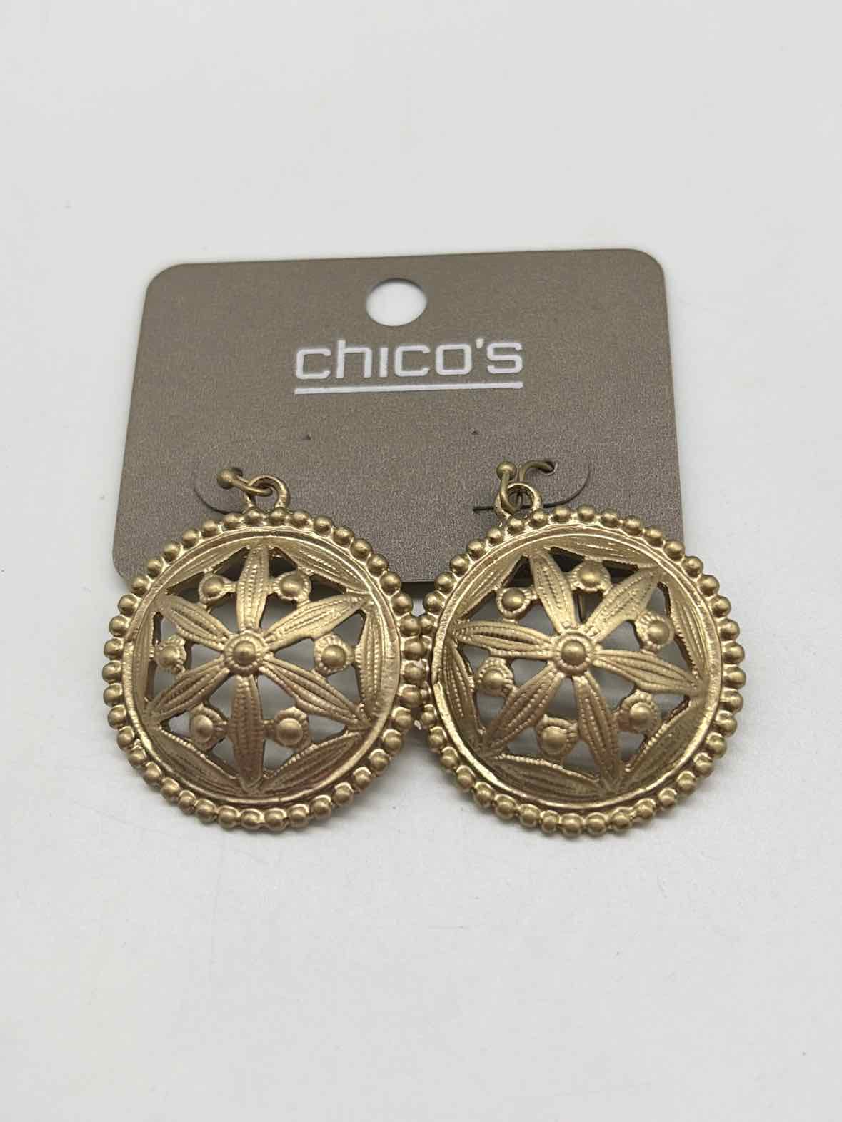 Pre-Owned Chico's Champagne Round Drop Earrings | True Fashionistas.