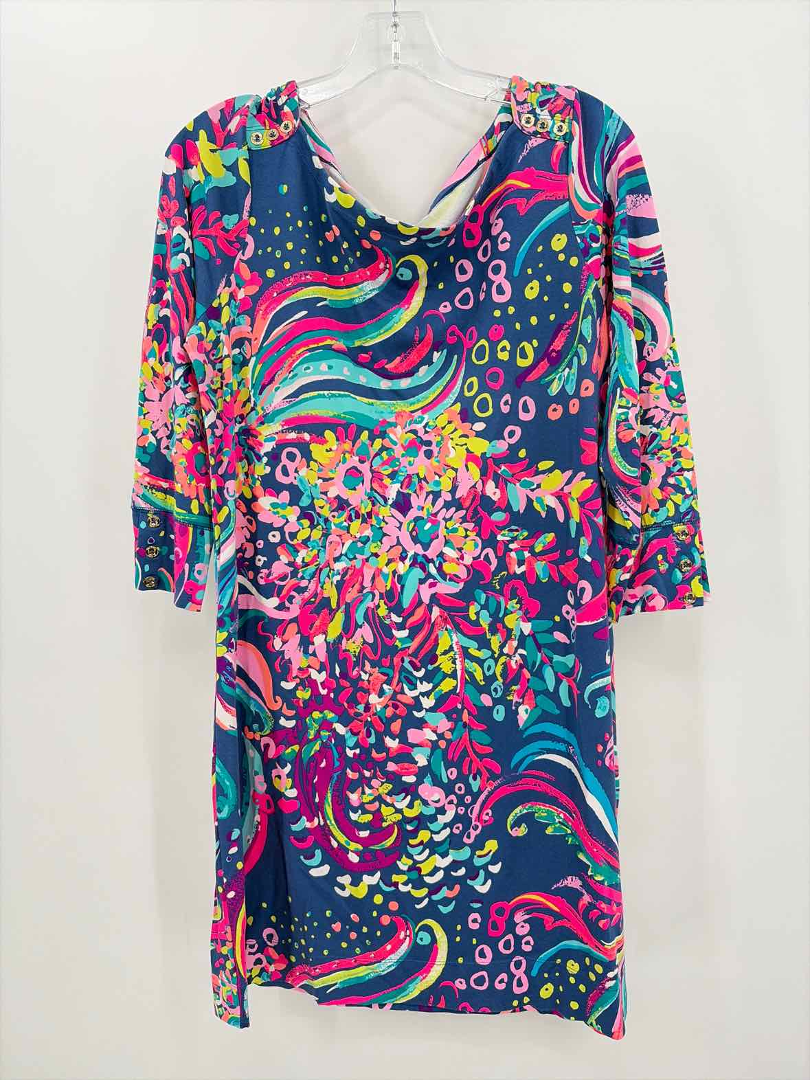 Pre-Owned Lilly Pulitzer Navy Size Large Knee Length Long Sleeve Dress | True Fashionistas.