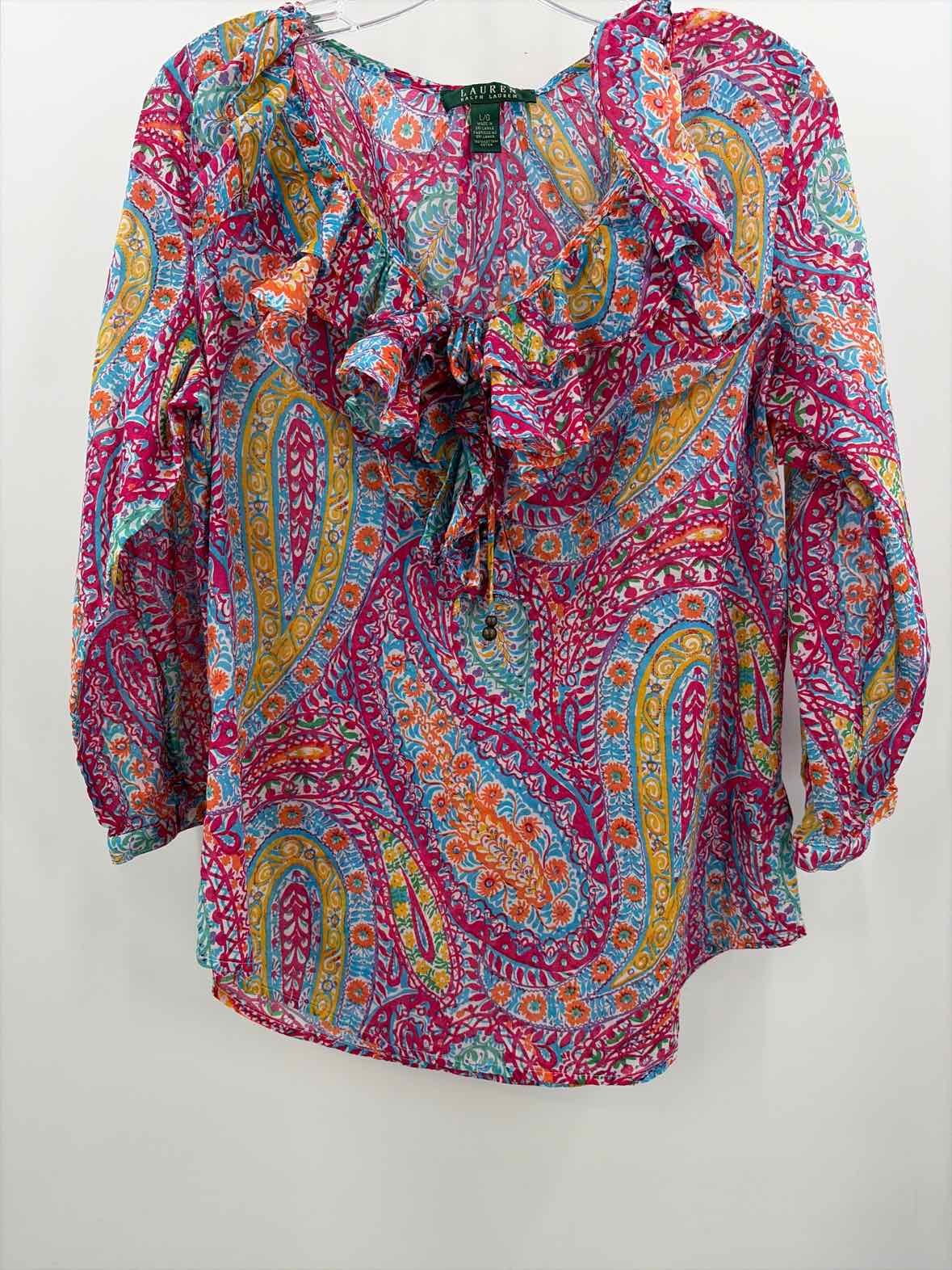 Pre-Owned Lauren Pink Size Large Long Sleeve Blouse | True Fashionistas.