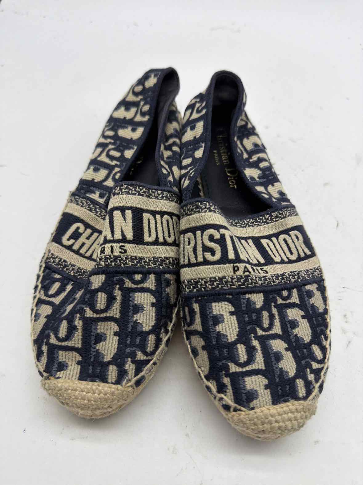 Pre-Owned Christian Dior Navy Size 36 Espadrille Flats | True Fashionistas.