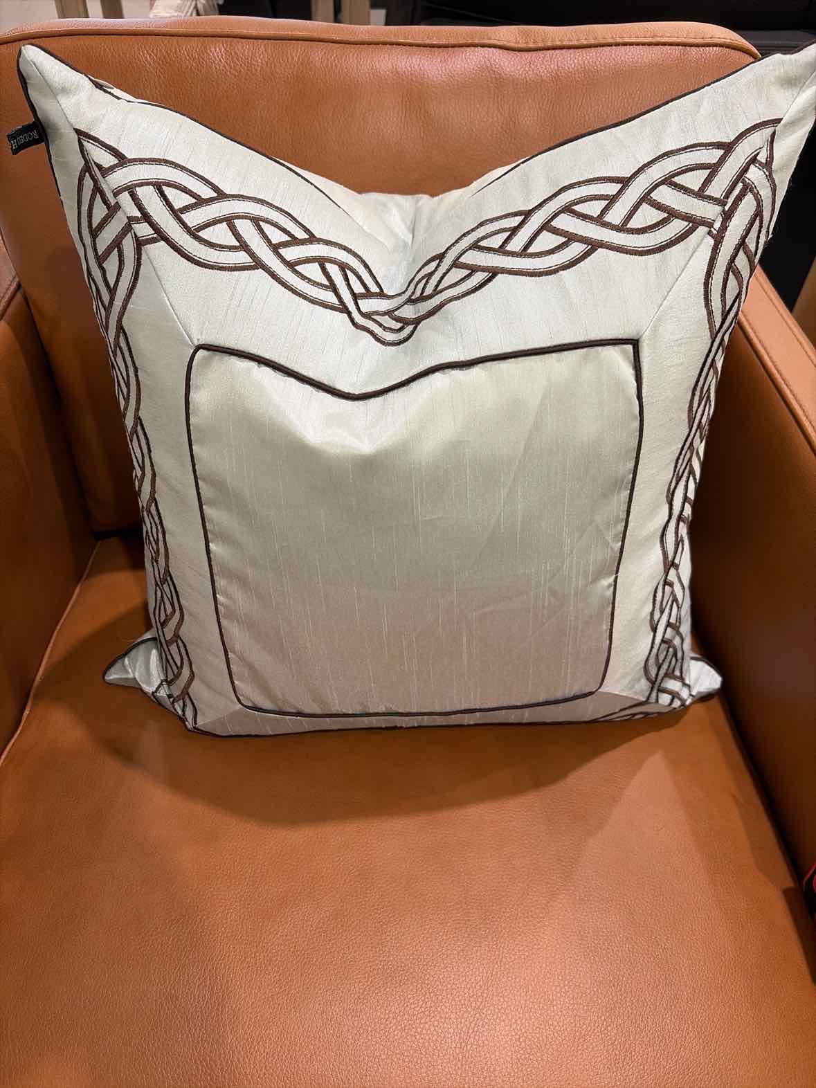 Rodeo Home Mint & Brown Silk Pillow | True Fashionistas.