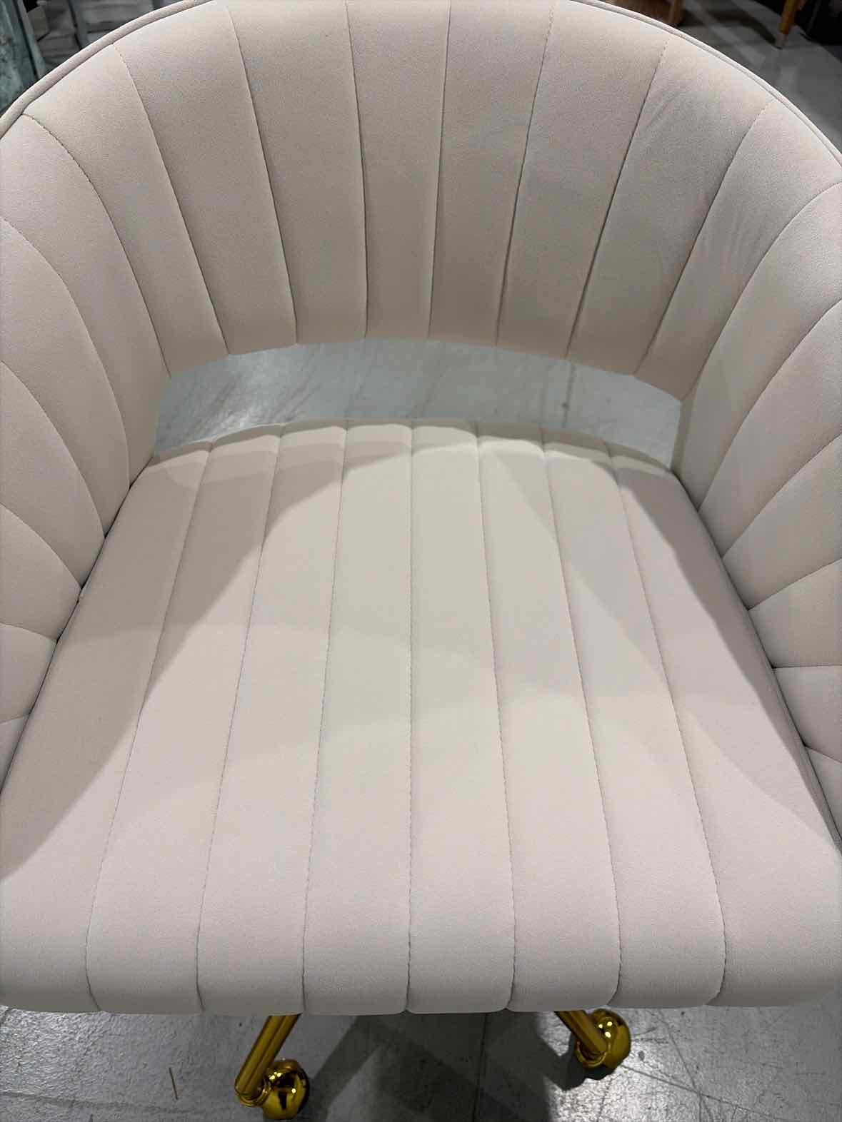 White Office Chair With Chrome Colored Base | True Fashionistas.