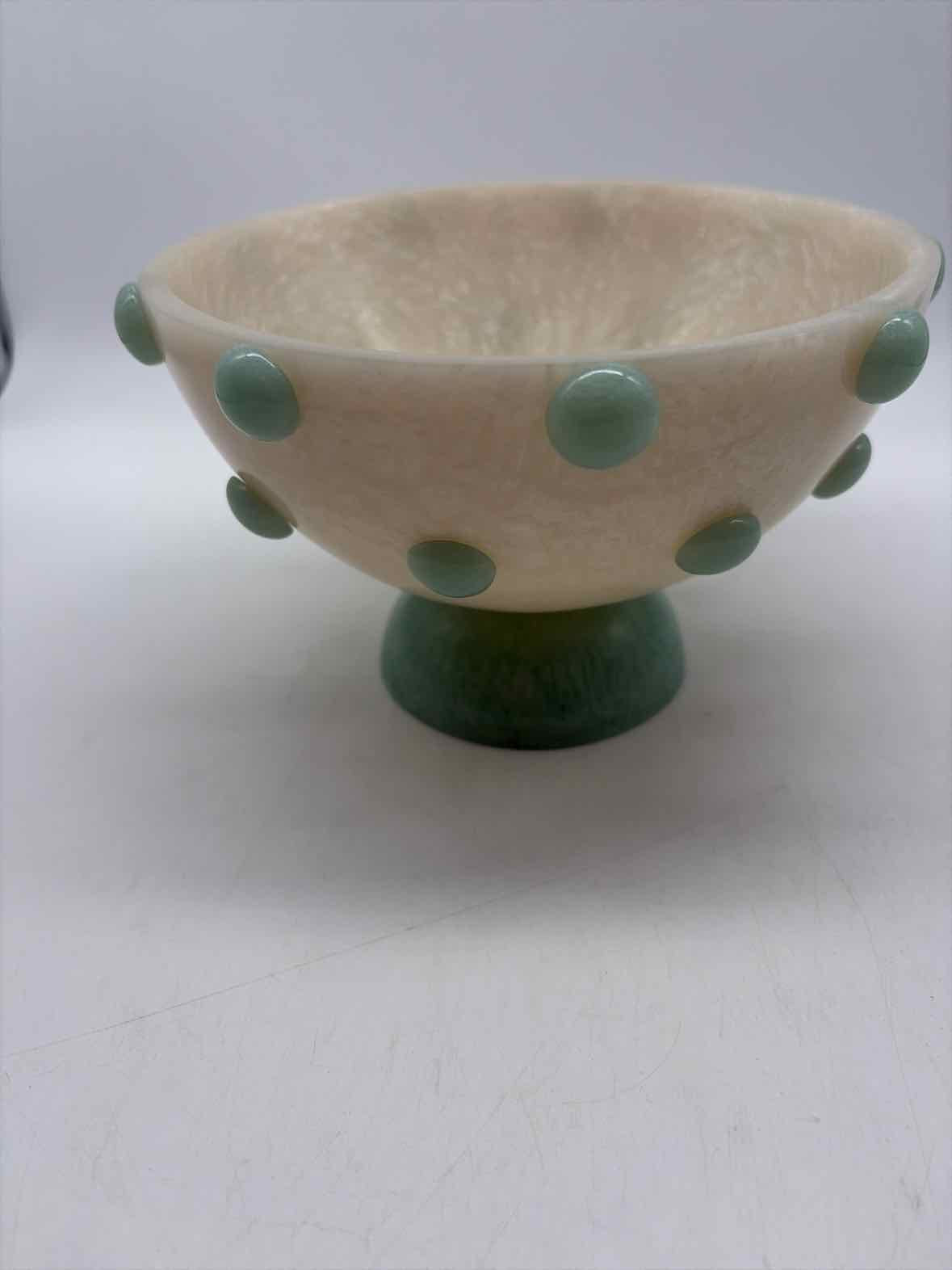 Blue Resin Hobnail Footed Bowl | True Fashionistas.