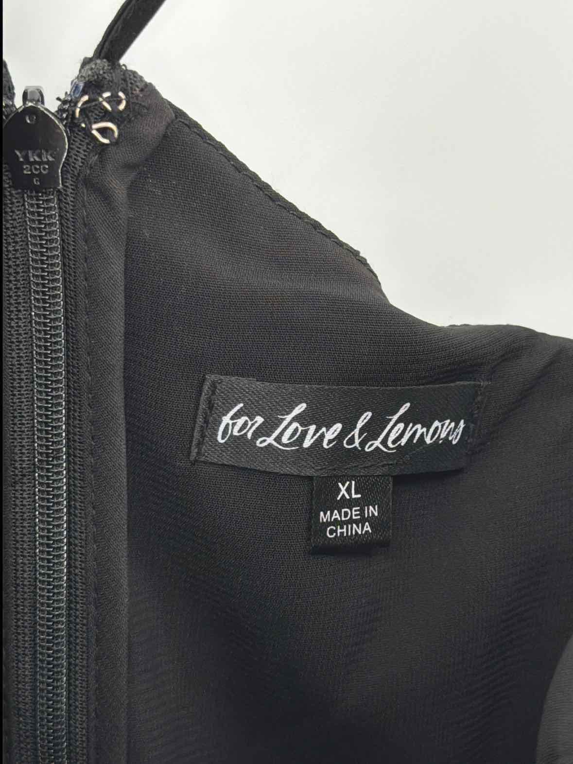 Pre-Owned For Love & Lemons Black Size XL Lace Short Sleeveless Dress | True Fashionistas.