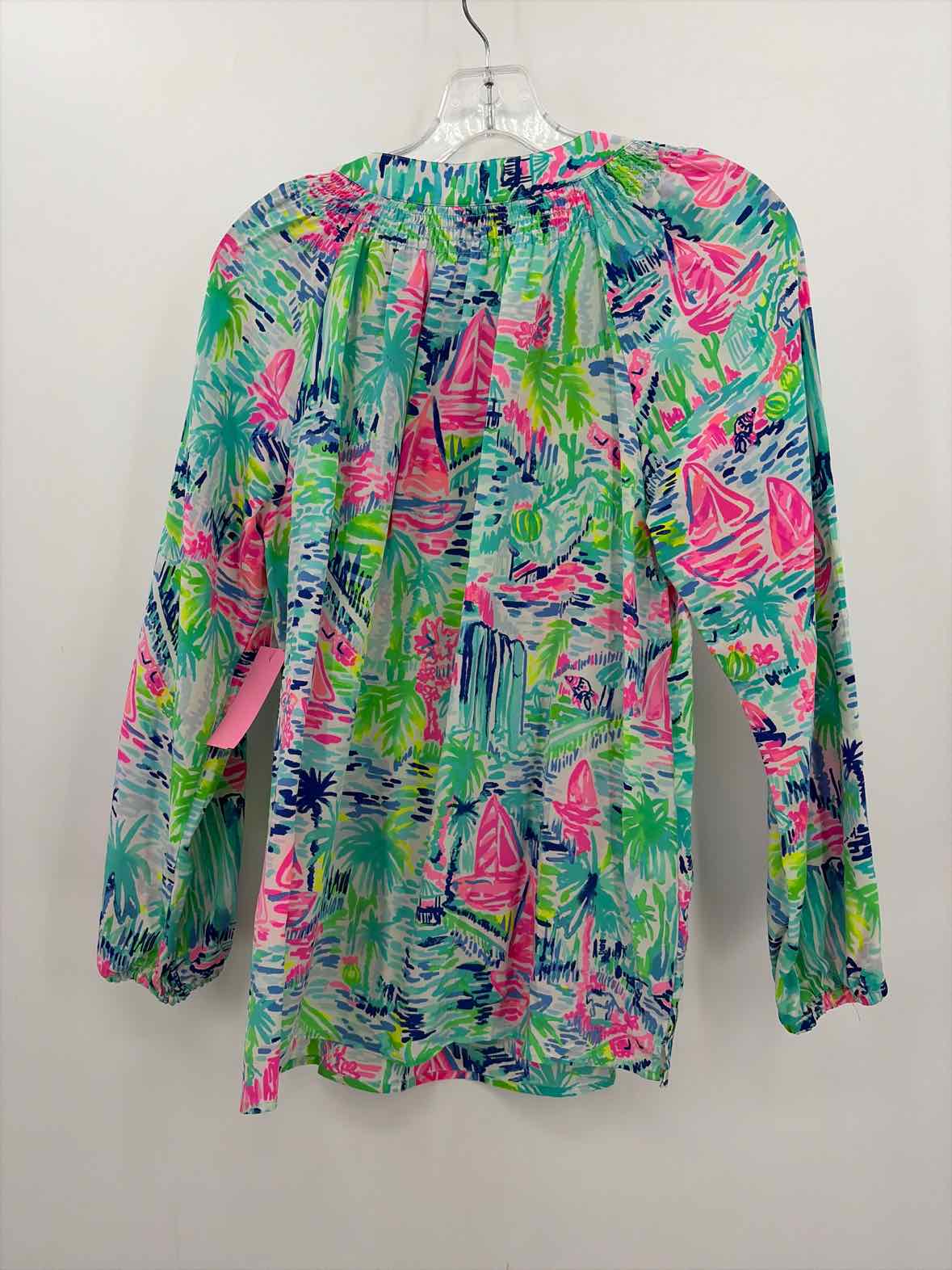 Pre-Owned Lilly Pulitzer Blue Size Medium Long Sleeve Blouse | True Fashionistas.