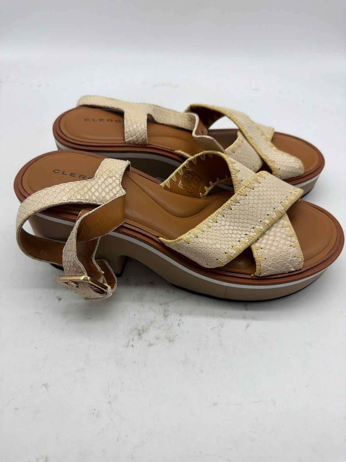 Pre-Owned Clergerie Tan Size 9 Strappy Heels | True Fashionistas.