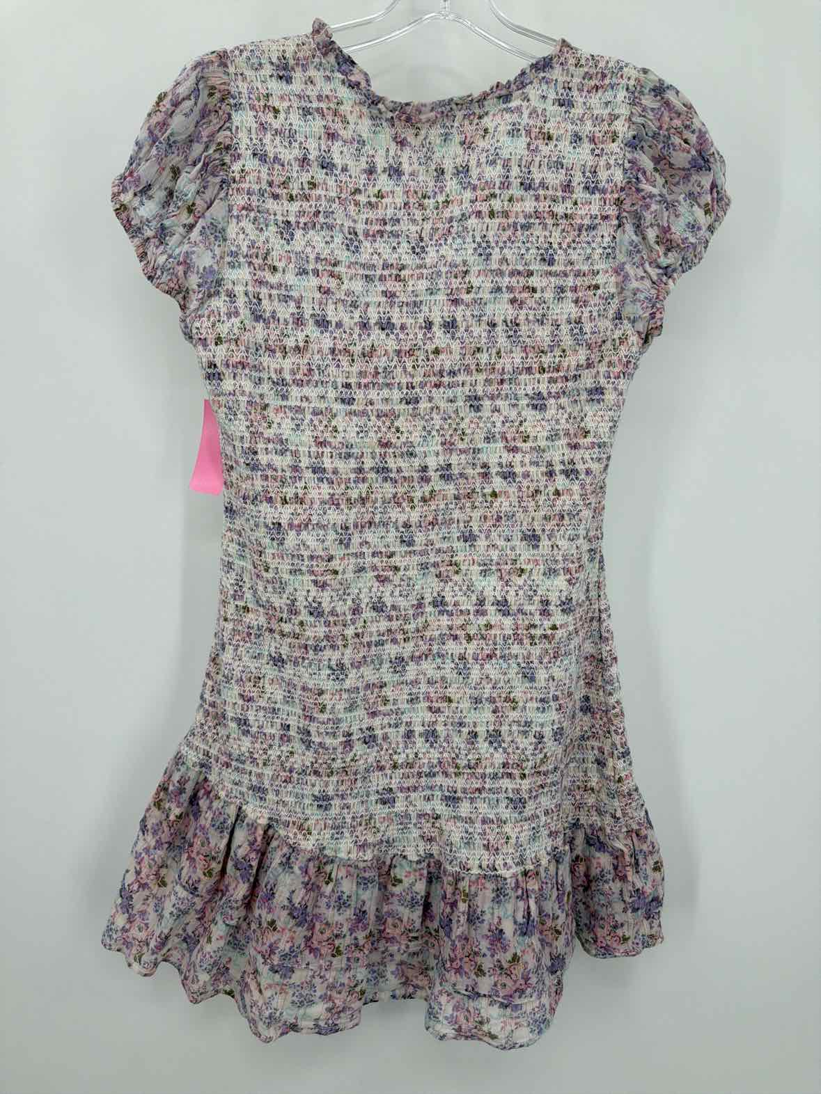 Pre-Owned Love Shack Fancy Purple Size Large Floral Short Short Sleeve Dress | True Fashionistas.