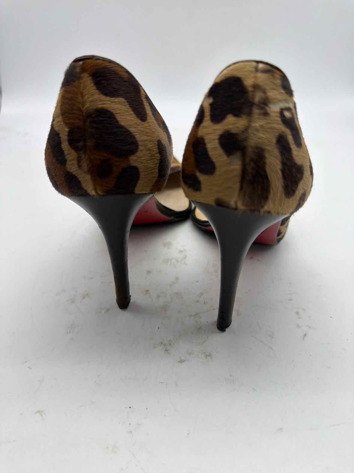 Pre-Owned Christian Louboutin Brown Size 6.5 Leopard D'orsay Heels | True Fashionistas.