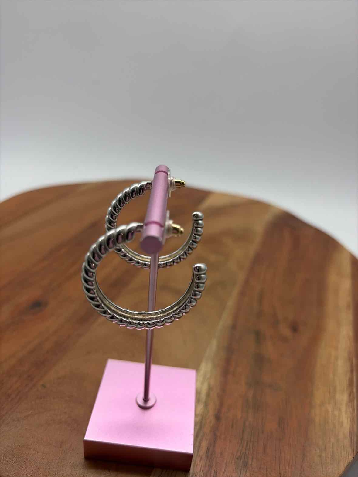 Luv Aj Silver Rope Hoop Earrings | True Fashionistas.