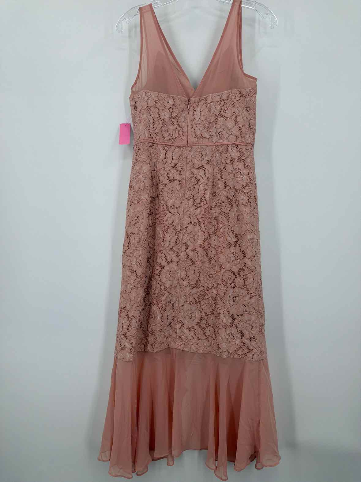 Pre-Owned Aidan Aidan Mattox Pink Size 6 Lace Evening Long Evening Gown | True Fashionistas.