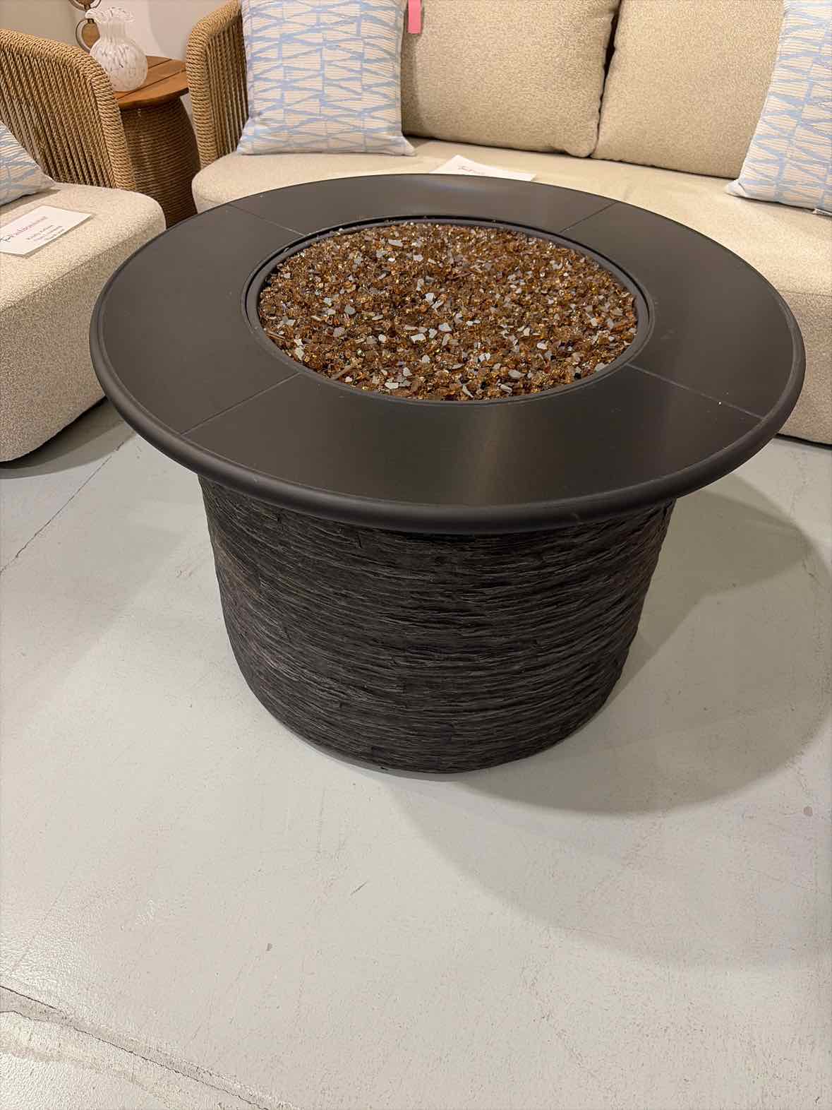 Espresso Firepit With Amber Fire Glass | True Fashionistas.