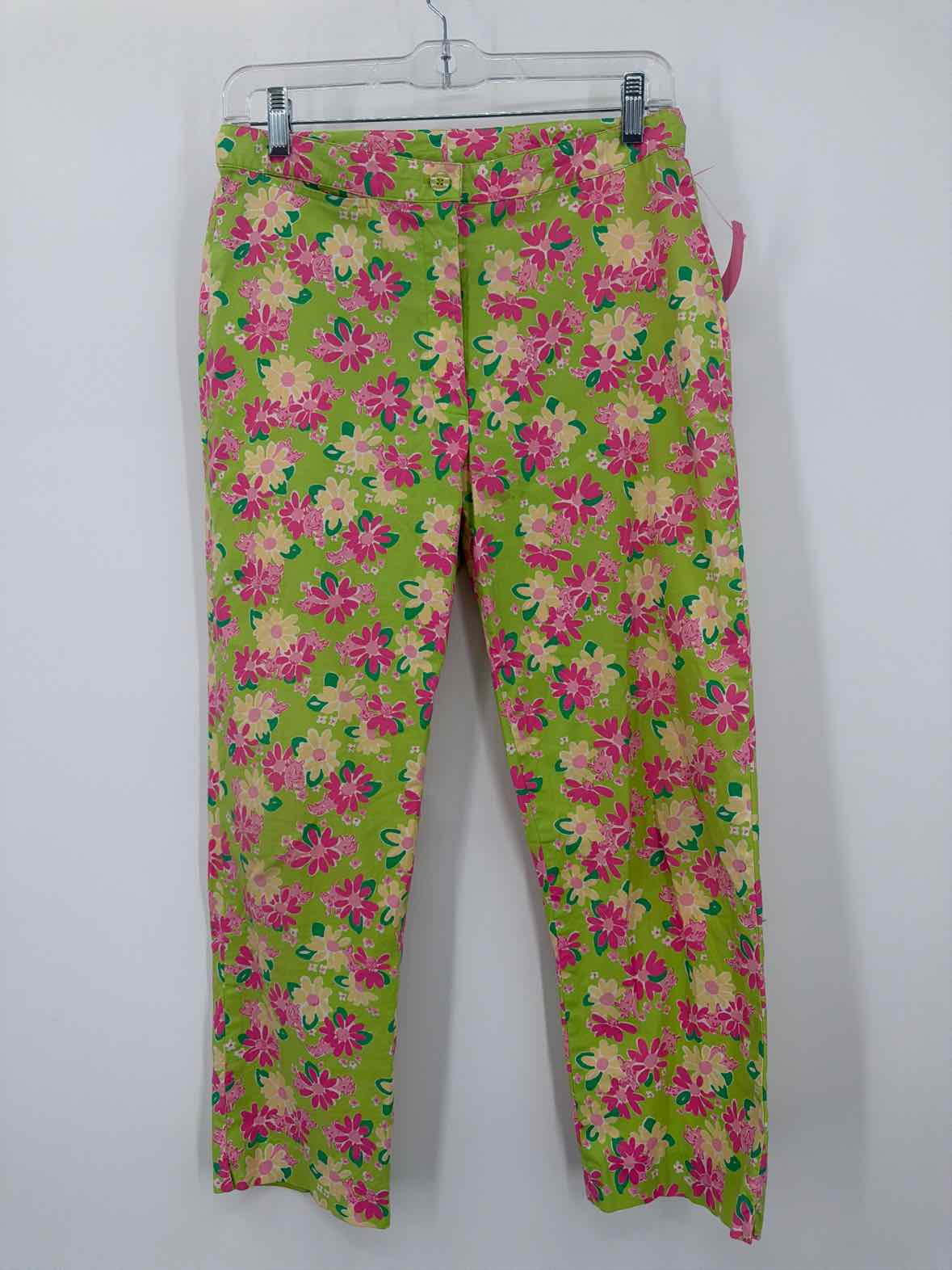 Pre-Owned Lilly Pulitzer Green Size 4 Vintage Printed Pants | True Fashionistas.