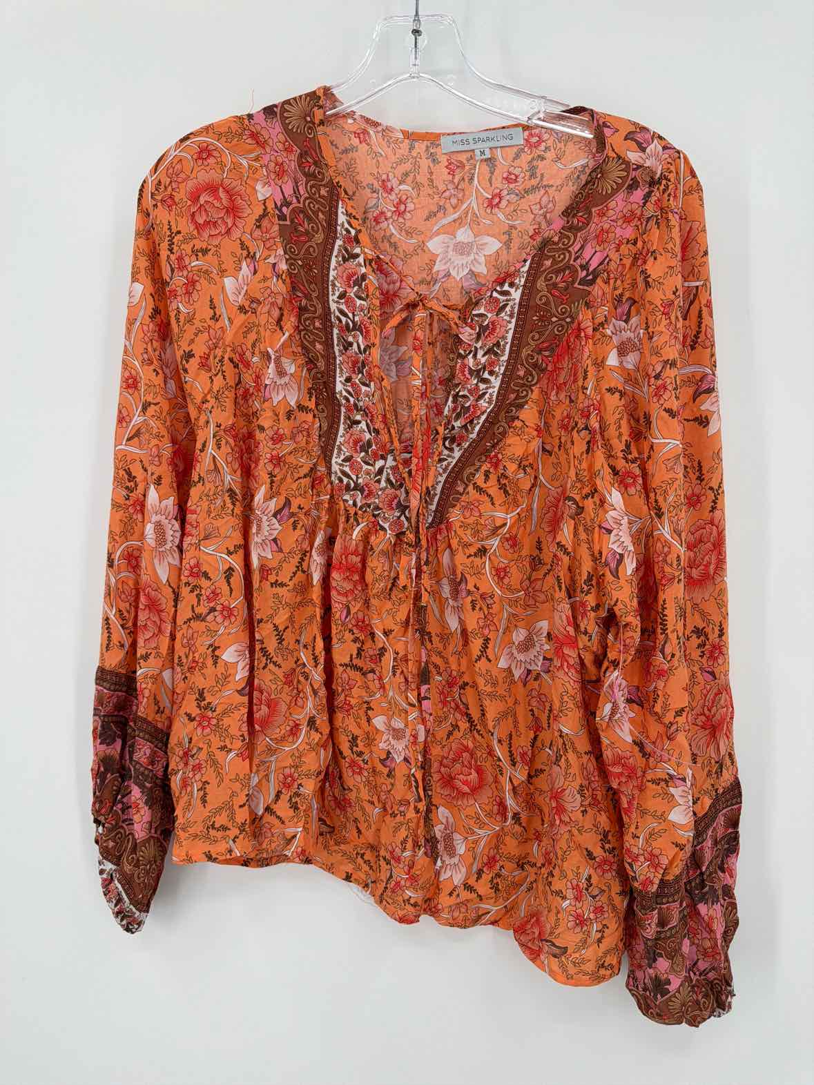 Pre-Owned Miss Sparkling Orange Size Medium Blouse | True Fashionistas.