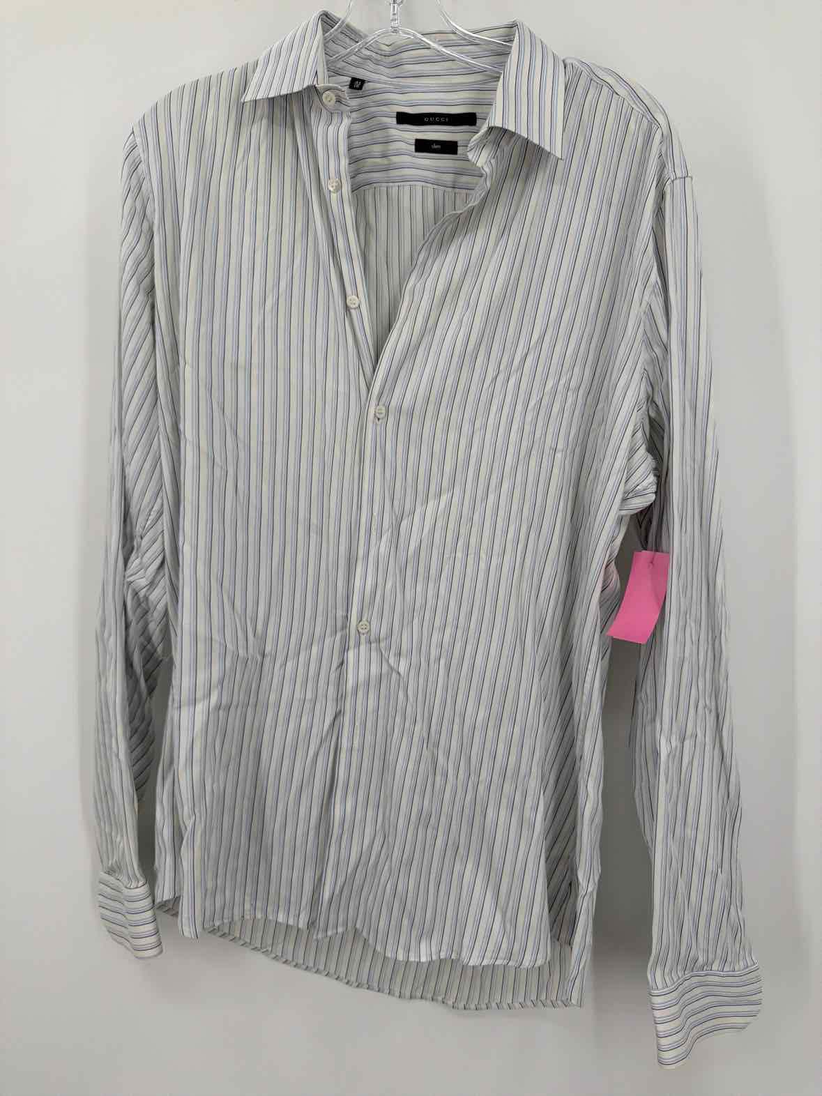 Pre-Owned Gucci White Large Men's Long Sleeve Shirt | True Fashionistas.