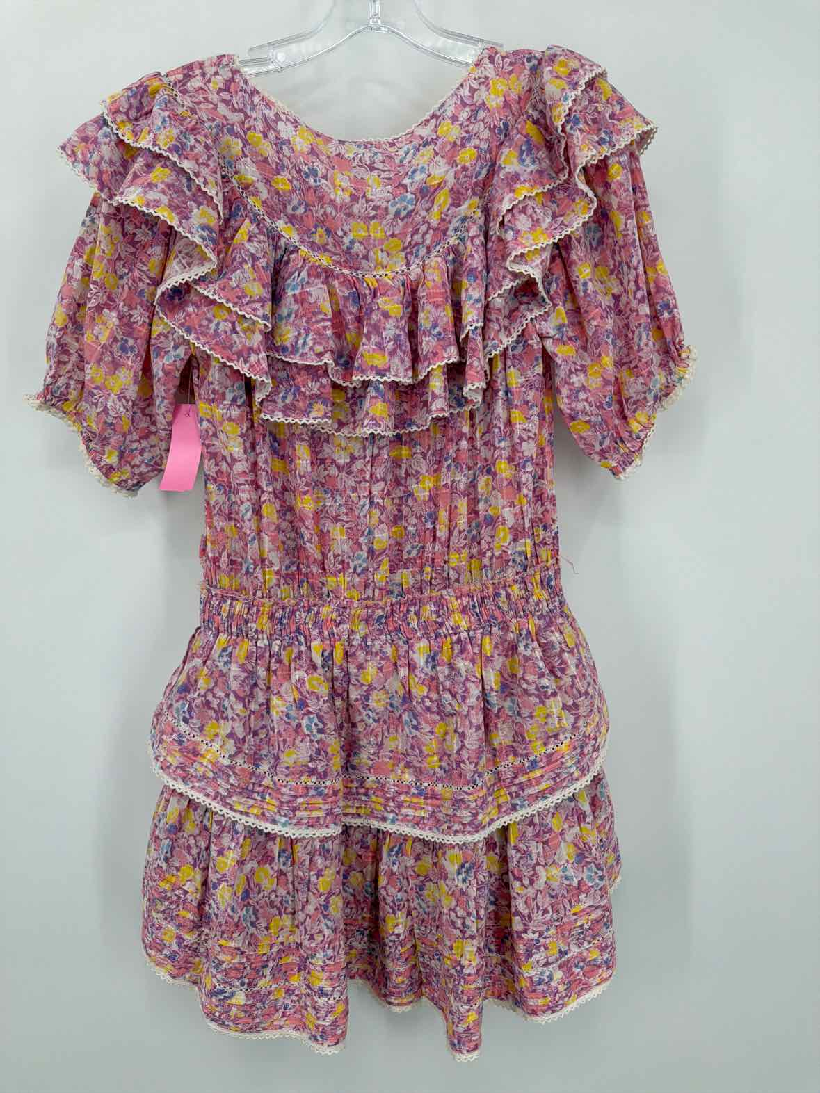Pre-Owned Love Shack Fancy Pink Size Large Short Short Sleeve Dress | True Fashionistas.