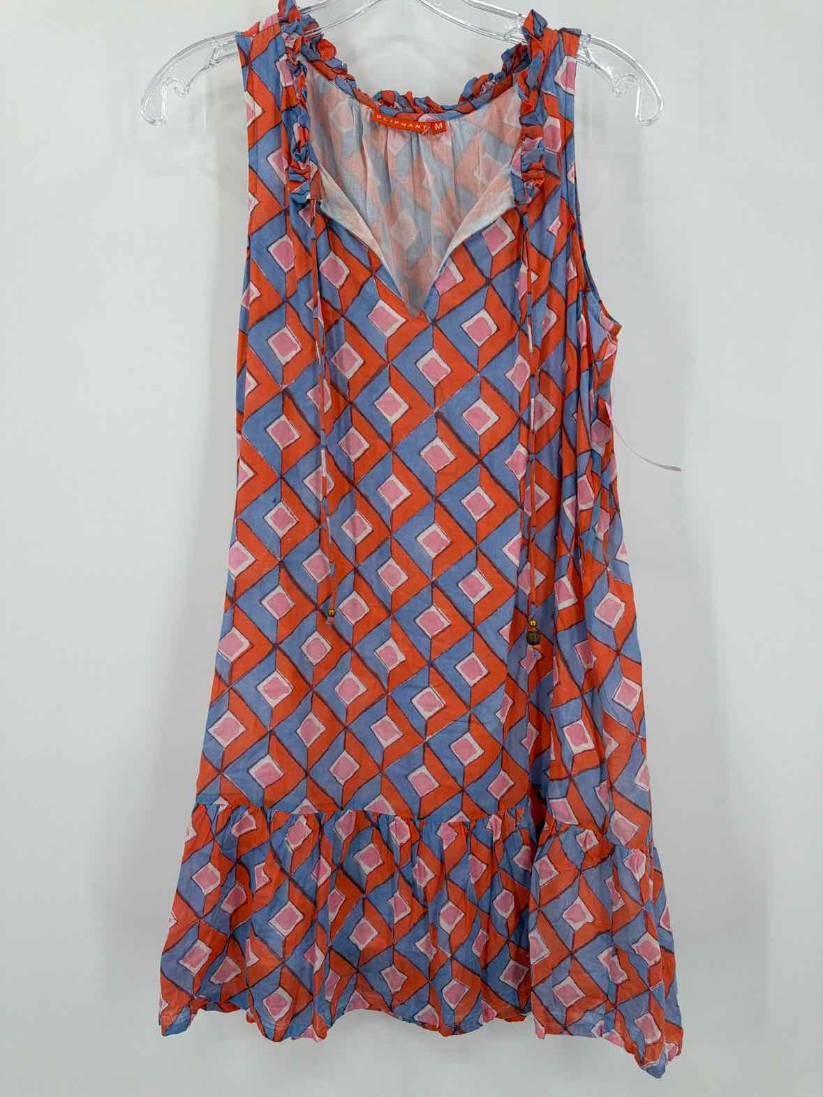 Pre-Owned Oliphant Orange Size Medium Short Sleeveless Dress | True Fashionistas.