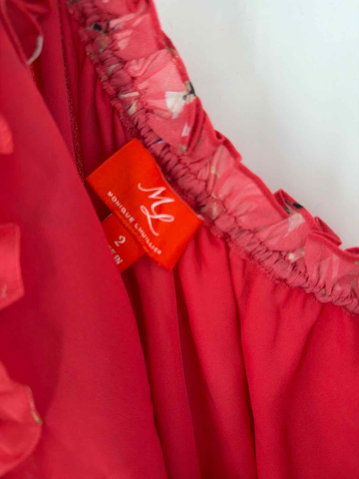 Pre-Owned Monique Lhullier Pink Size 2 Long Sleeveless Dress | True Fashionistas.
