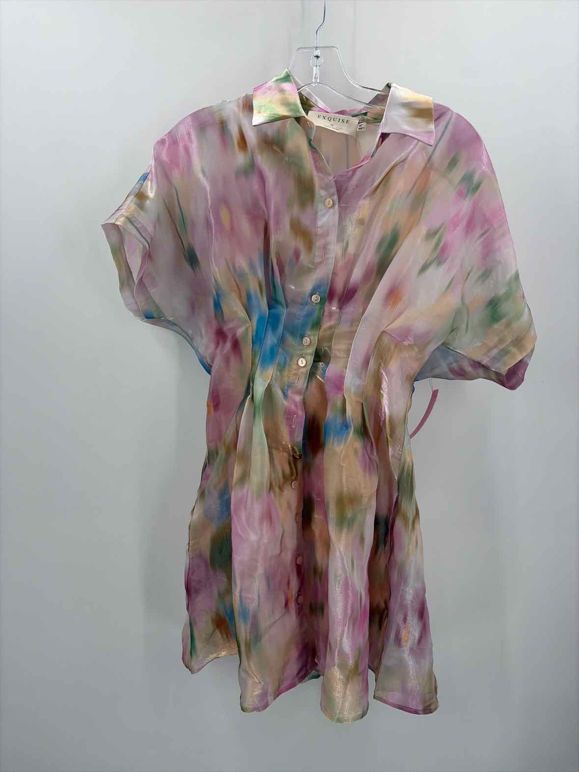 Pre-Owned Exquise Pink Size XS Knee Length Short Sleeve Dress | True Fashionistas.