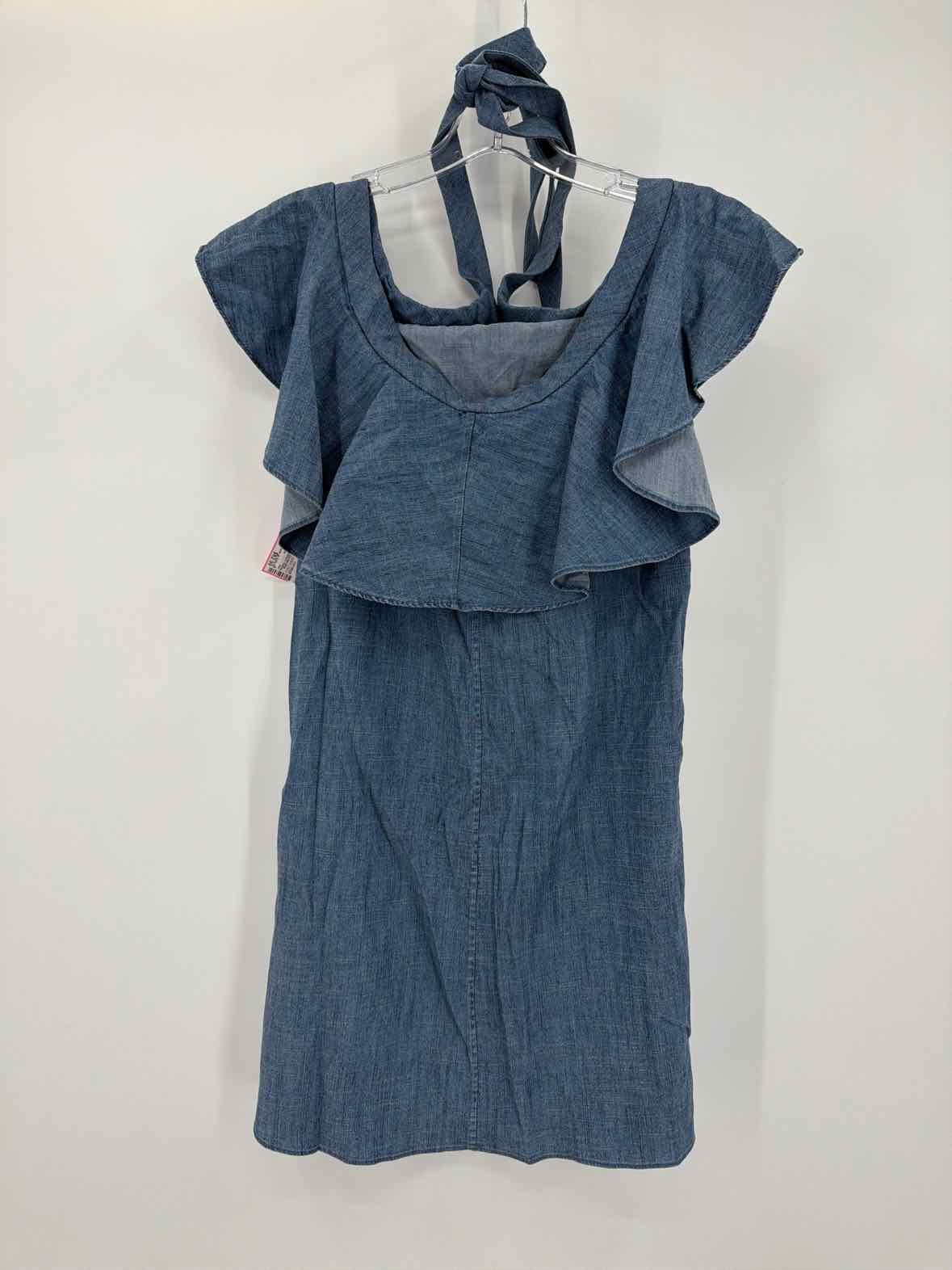 Pre-Owned Alice + Olivia Blue Size XS Denim One Shoulder Short Sleeveless Dress | True Fashionistas.